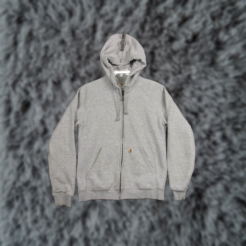 Carhartt Carhartt Hoodie Womens Small Gray Full Zip Sweatshirt Fleece Logo Pockets Size S / US 4 / IT 40 - 1 Thumbnail