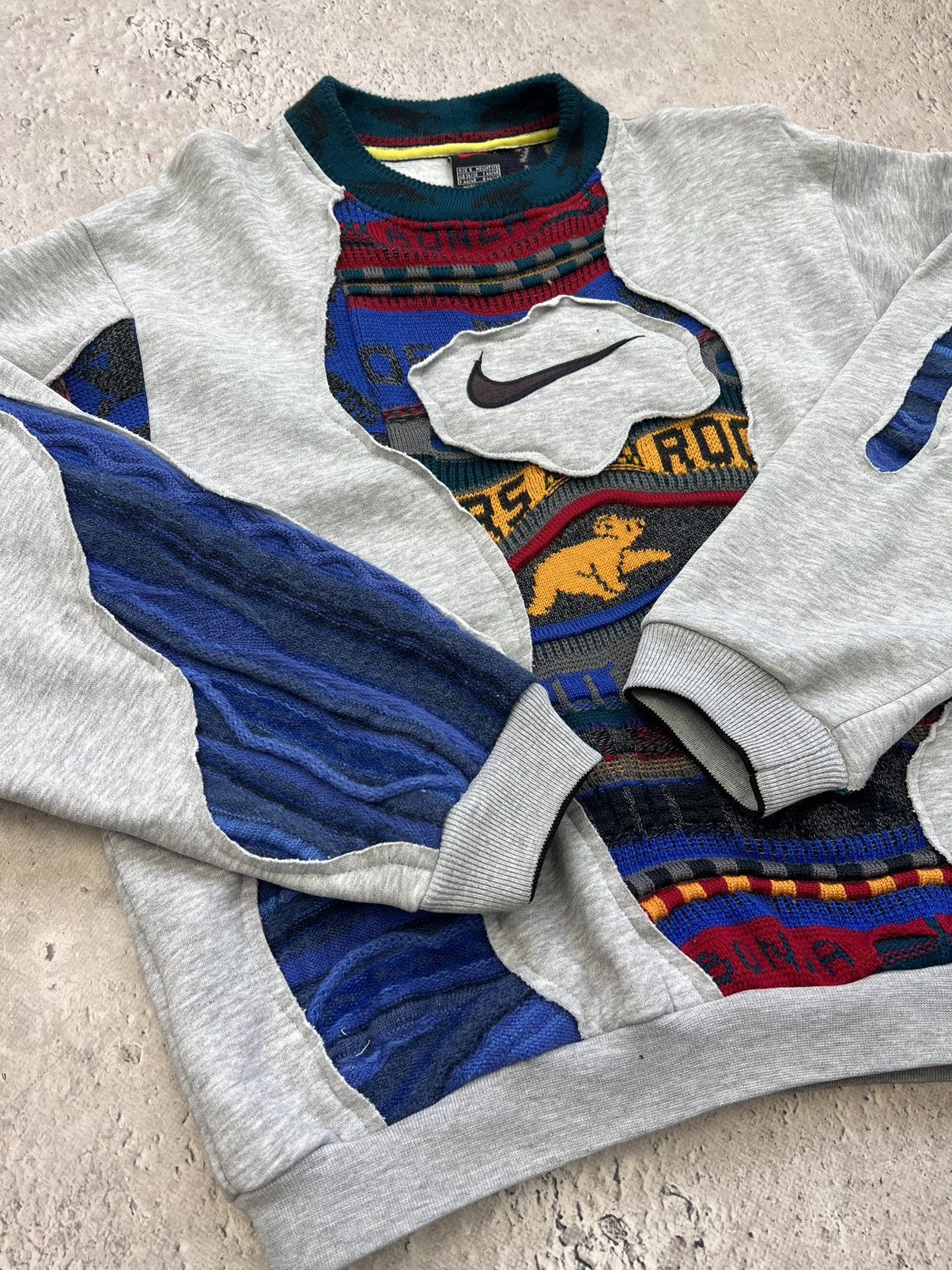 Coogi × Nike Vintage Sashiko Coogi Custom Nike BIG Swoosh Hoodie Size US S / EU 44-46 / 1 - 6 Thumbnail