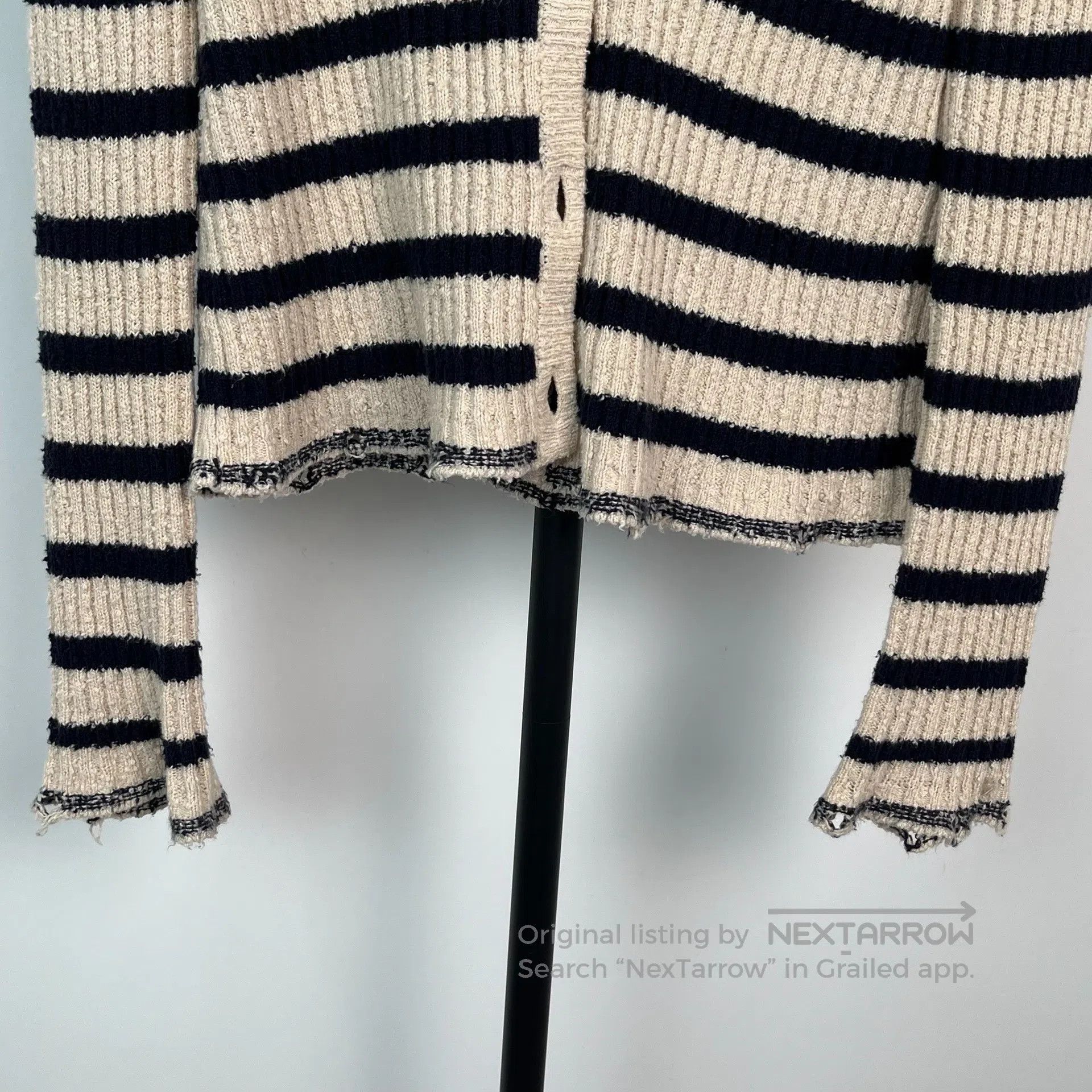 Dior Dior Black and ivory vintage striped anchor button knit ca Size XS / US 0-2 / IT 36-38 - 4 Thumbnail