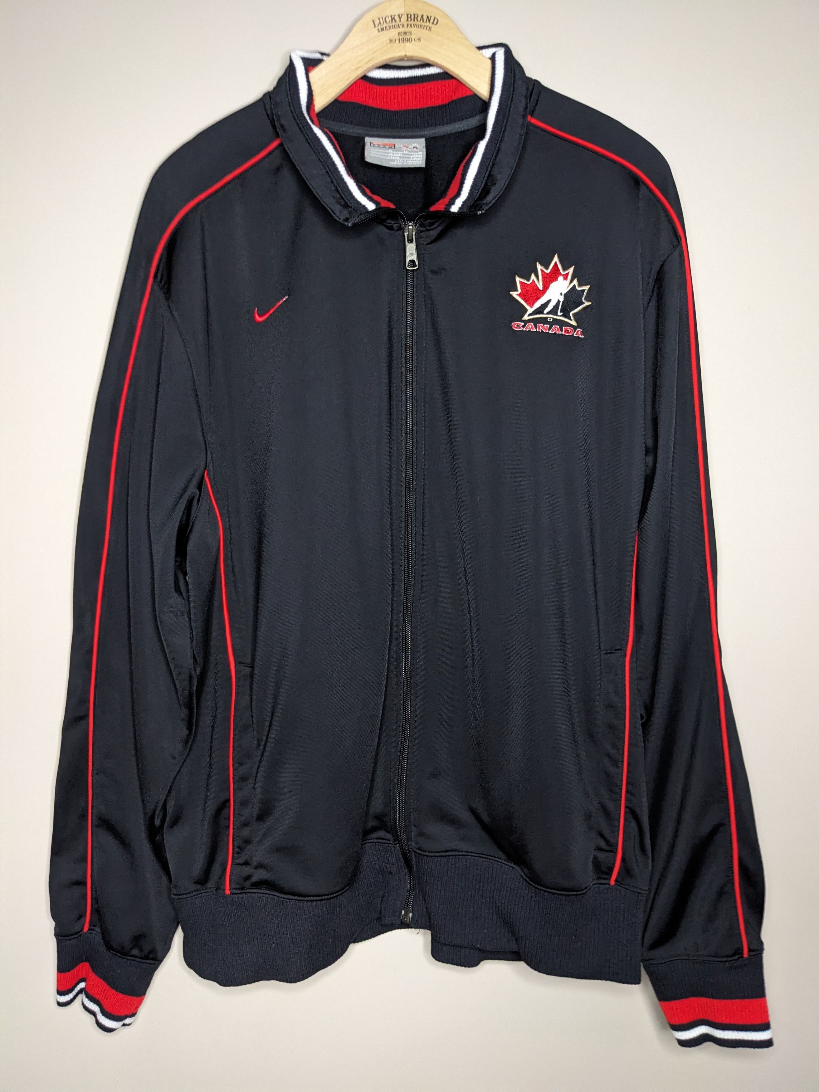 Nike VINTAGE Nike Team Canada Hockey Track Jacket Y2K Mens XL Size US XL / EU 56 / 4 - 1 Thumbnail