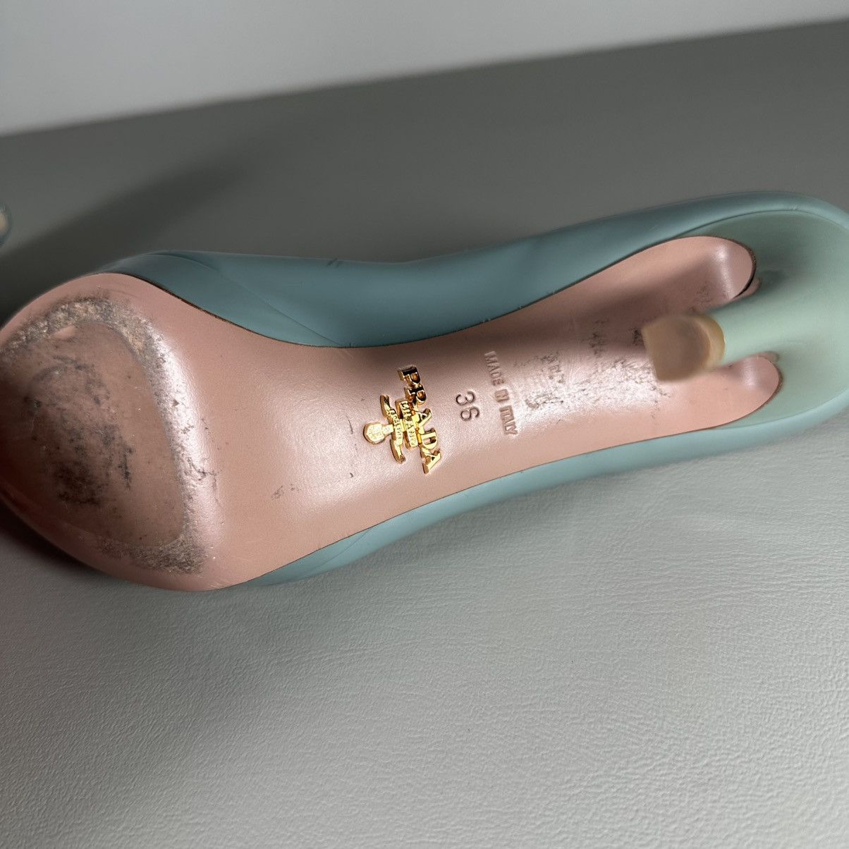 Prada PRADA Milano Pastel Blue Patent Leather Pointed Toe Pumps Size US 6 / IT 36 - 10 Thumbnail