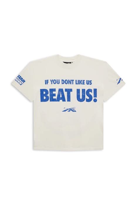 image of Large / L Hellstar Beat Us! Blue White Short Sleeve T Shirt in Blue/White, Men's