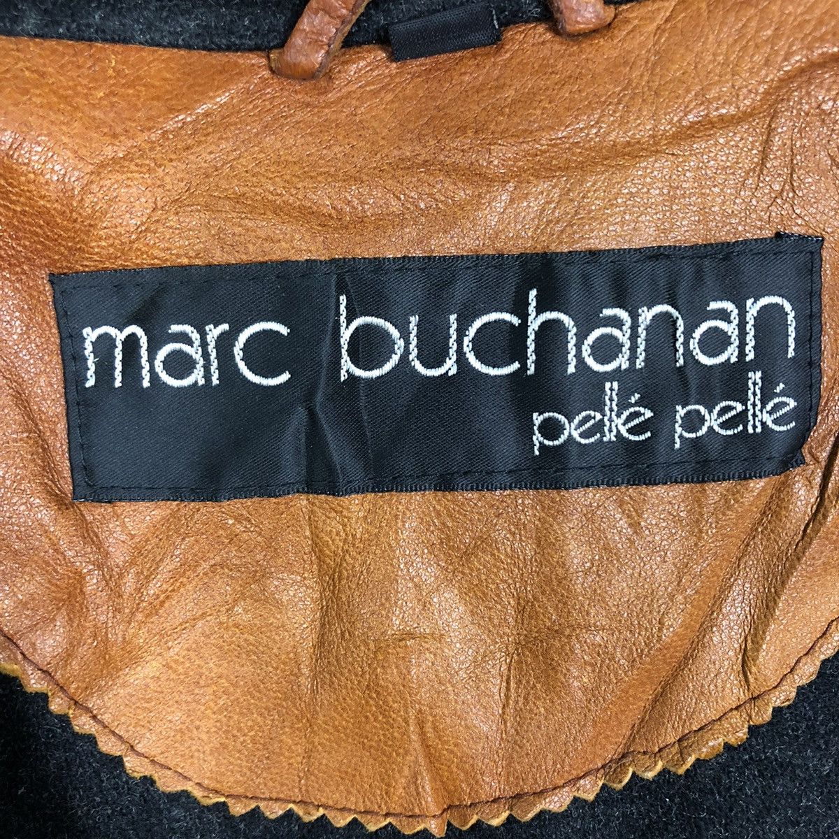 Marc Buchanan 🔥VINTAGE BOMBER LEATHER JACKET MARC BUCHANAN SPELL OUT Size US M / EU 48-50 / 2 - 21 Thumbnail