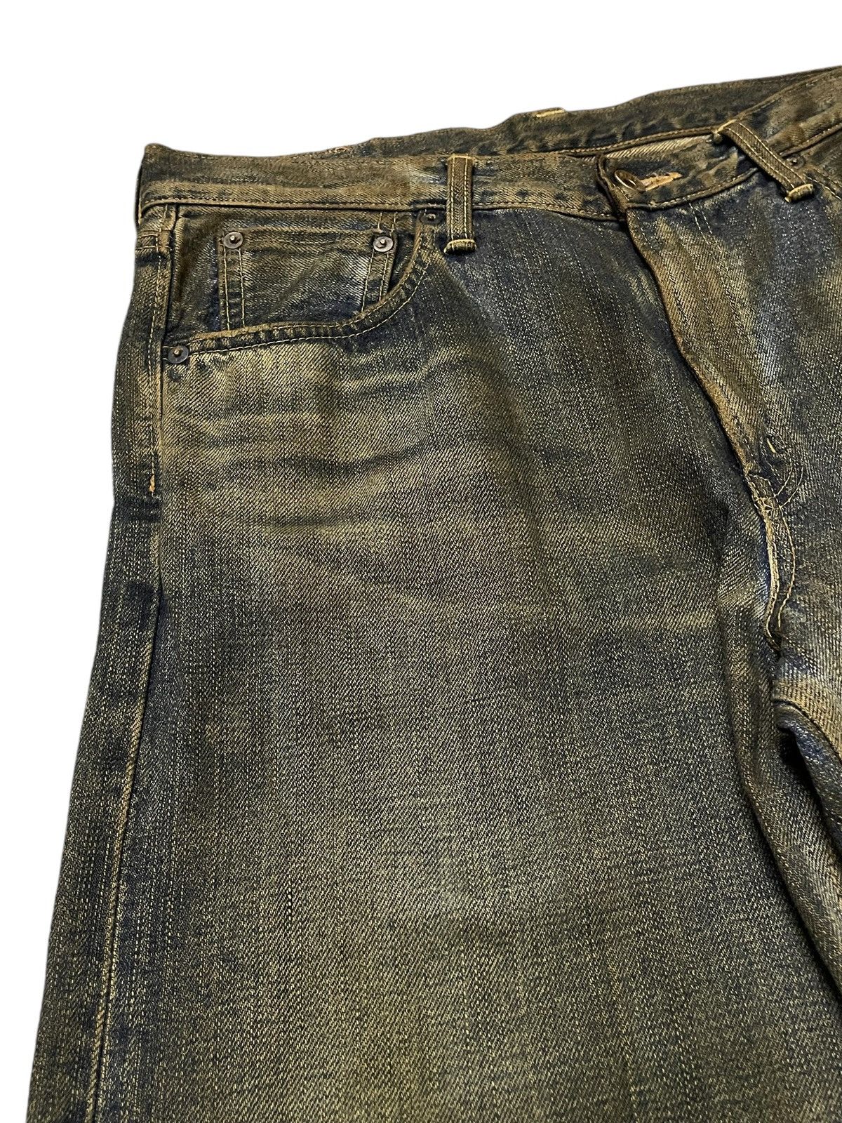 Edwin × Hysteric Glamour Vintage Edwin 505zx Mud Dirty Mud Wash Loose Selvedge Jeans Size US 33 - 11 Thumbnail