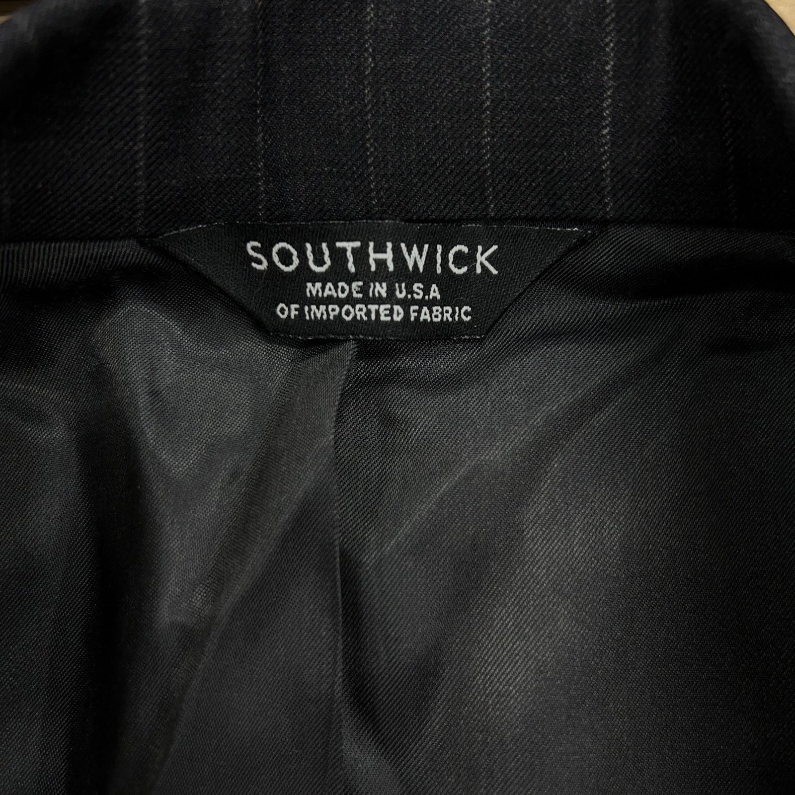 Southwick Southwick Mens Size 44XL Extra Long Suit 2 Piece Pinstripe Size 44L - 19 Thumbnail