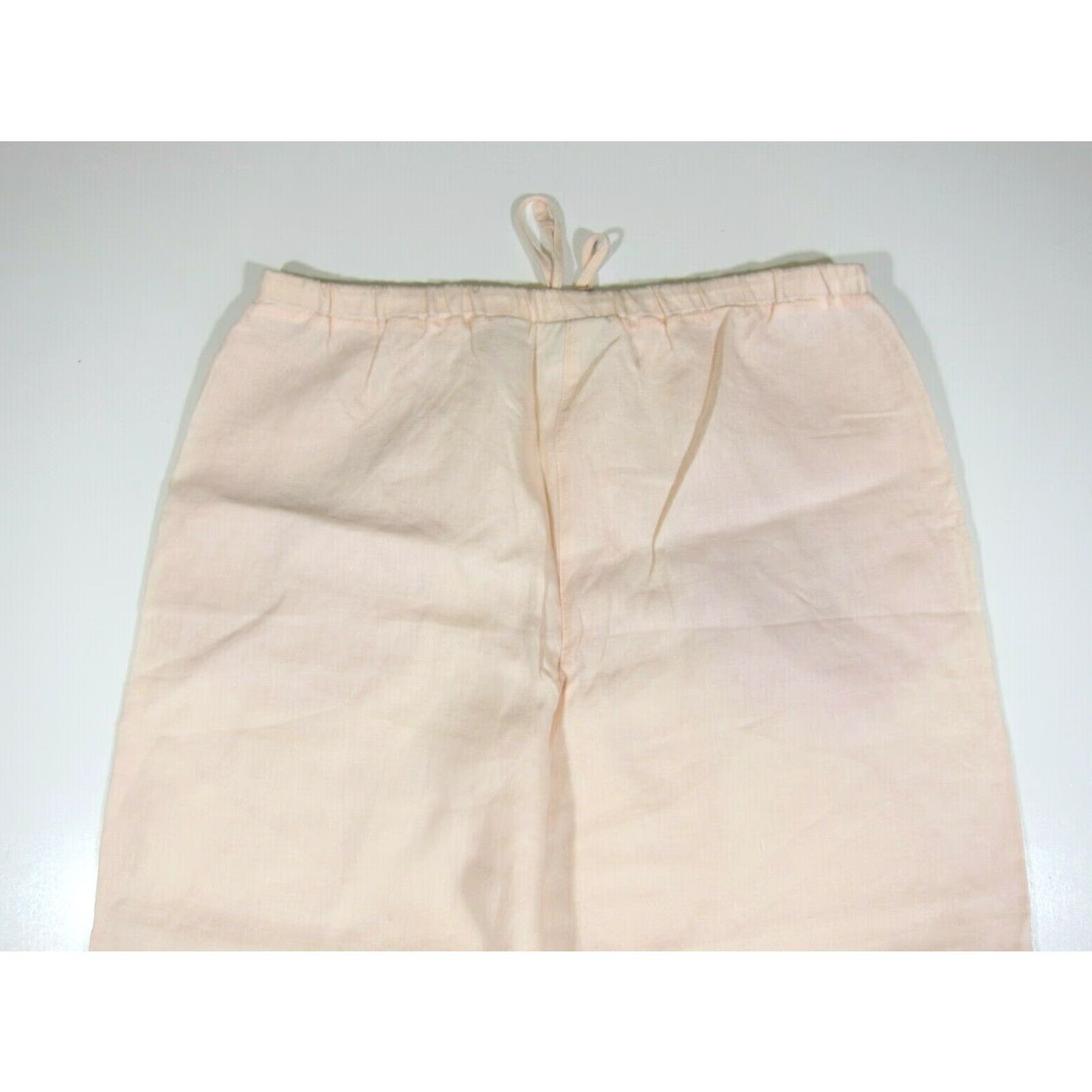 Liz Claiborne Liz Claiborne Sport 100% Linen Soft Pink Wide Leg Casual Pant With Pockets 12/L Size 34" / US 12 / IT 48 - 5 Thumbnail