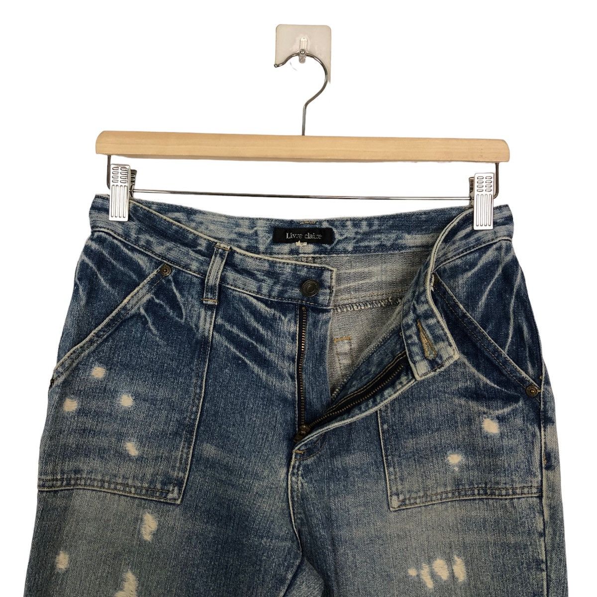 Japanese Brand 🔥RARE BOWCUT DISTRESSED DENIM JEANS LIVRE CLAIRE JAPAN Size US 28 / EU 44 - 10 Thumbnail