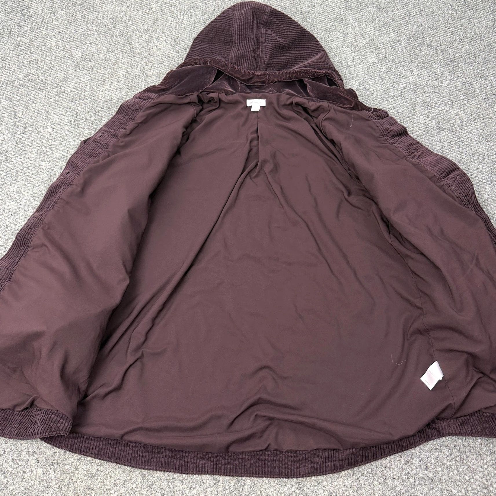 J. Jill VINTAGE J. Jill Jacket Womens XS Petite Purple Corduroy Hooded Button Pockets Lined Size XS / US 0-2 / IT 36-38 - 4 Thumbnail