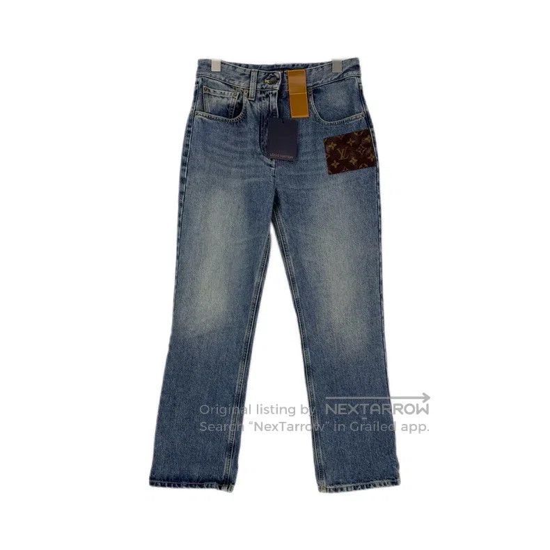 Louis Vuitton Louis Vuitton Washed blue presbyopic leather label jeans Size US 36 / EU 52 - 1 Thumbnail