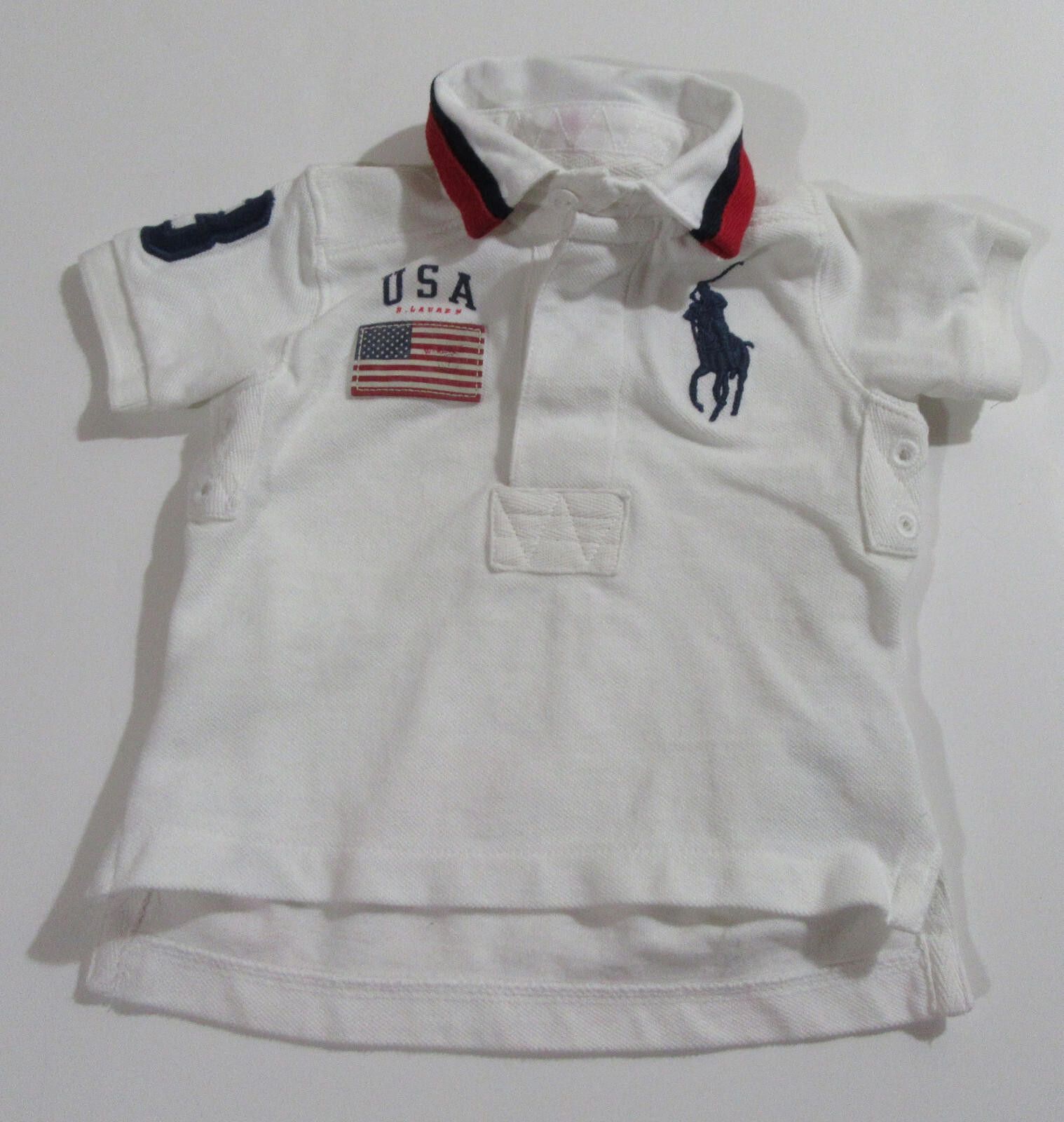 Polo Ralph Lauren Ralph Lauren Polo Baby Boys Big Pony USA Rugby Shirt EUC 9M Size US XXS / EU 40 - 1 Thumbnail