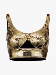 H&M × Paco Rabanne NWT Rabanne x H&M Gold Sequined Crop Top XL Size XL / US 12-14 / IT 48-50 - 2 Thumbnail