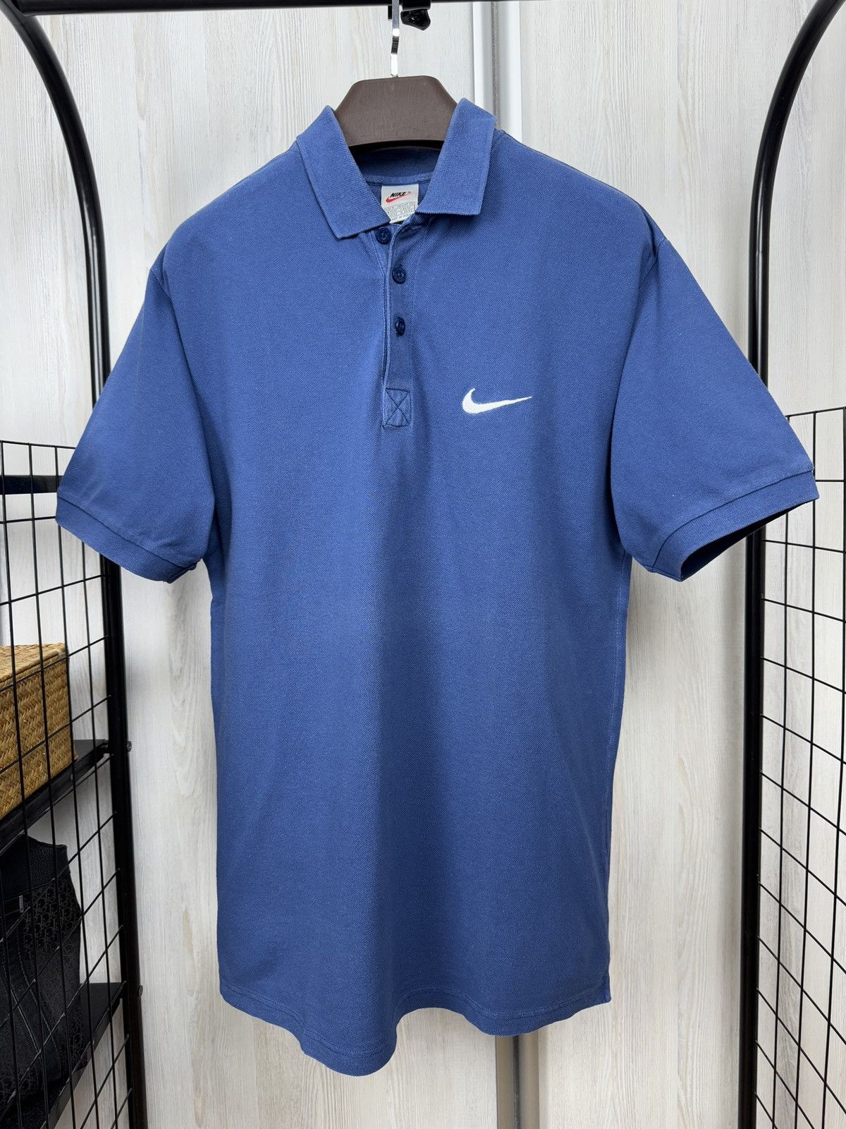 Nike Nike vintage 90s blue classic swoosh polo tee Size US M / EU 48-50 / 2 - 2 Thumbnail