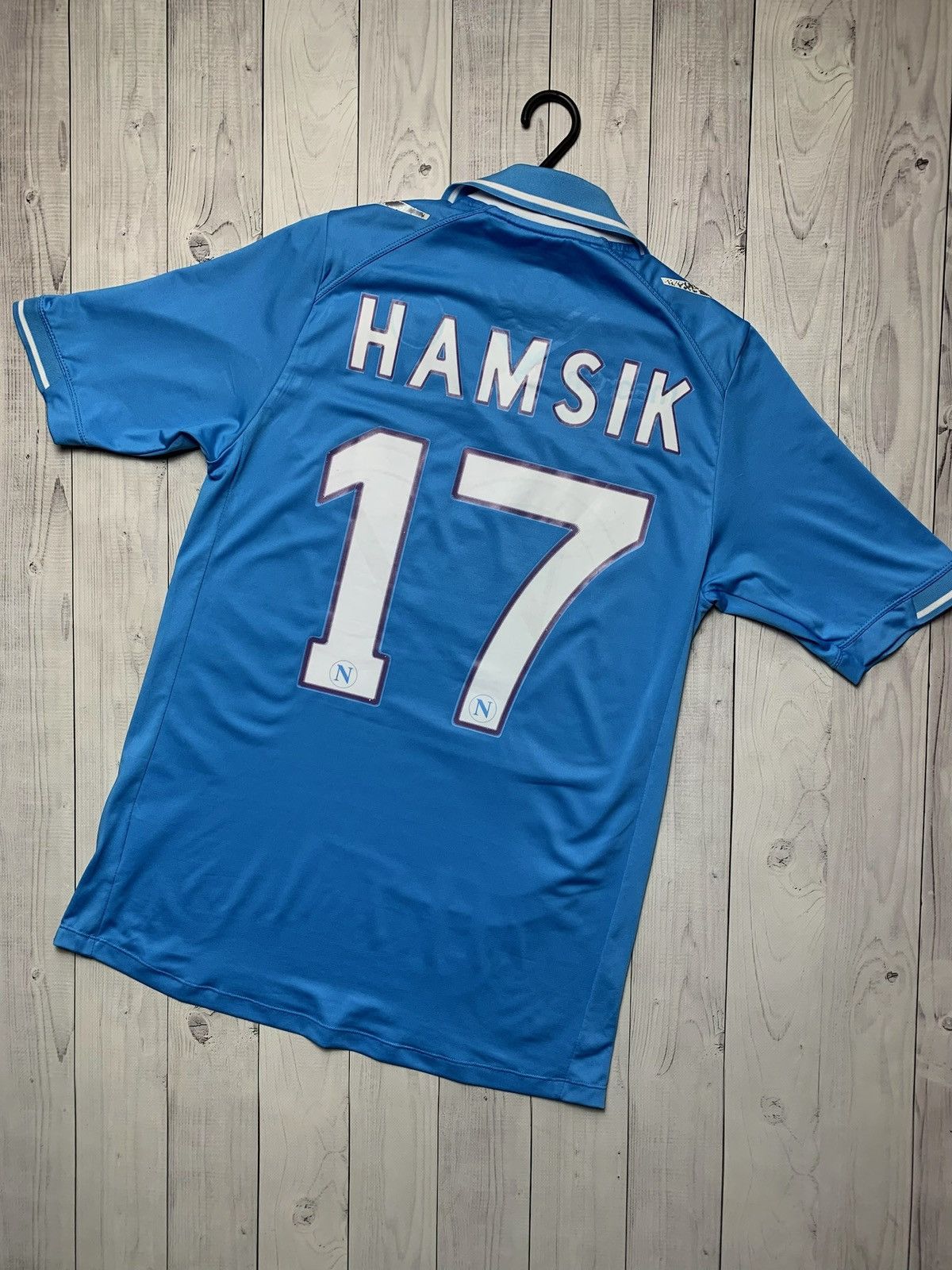 Vintage Napoli 17 Hamsik soccer jersey size L blue rare