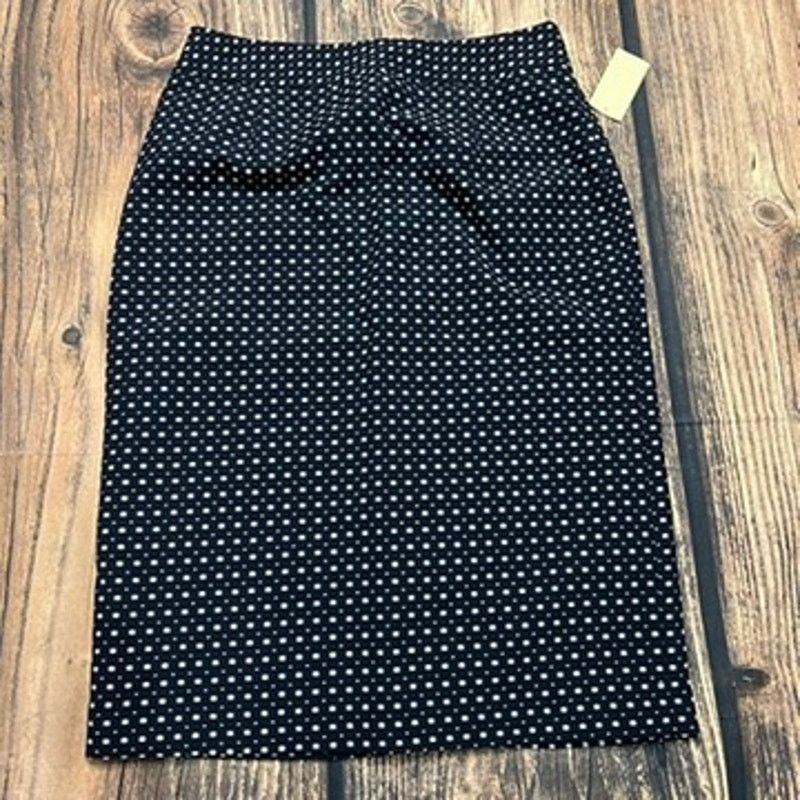 Coldwater Creek NWT Coldwater Creek Women's 4 Navy Polka Dot Pencil Skirt Size 27" / US 4 / IT 40 - 2 Thumbnail