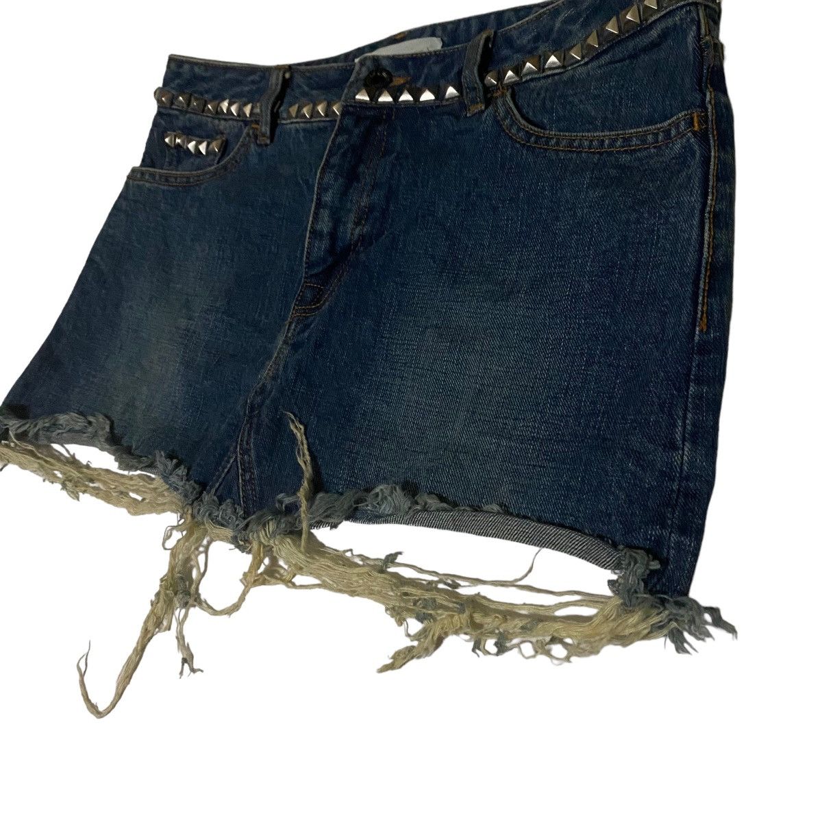 Bape Bapy by A BATHING APE Punk Gothic Distressed Denim Skirt Size 32" / US 10 / IT 46 - 2 Thumbnail