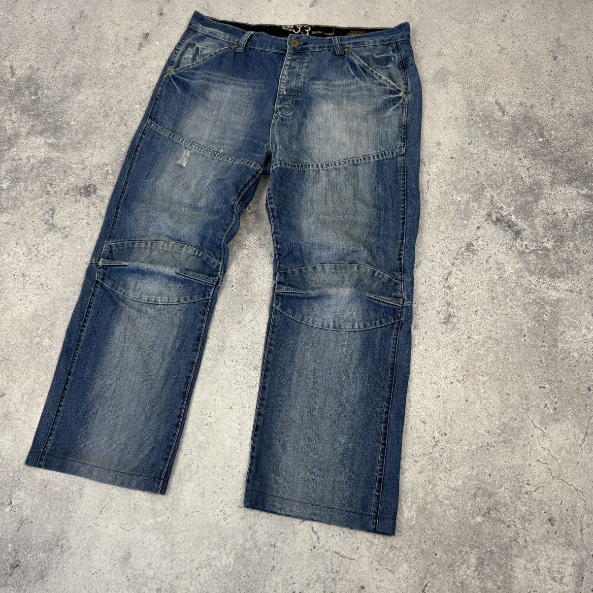 G-Star Vintage G-Star RAW GS3301 Double Knee Big Logo Denim Jeans Size US 30 / EU 46 - 4 Thumbnail