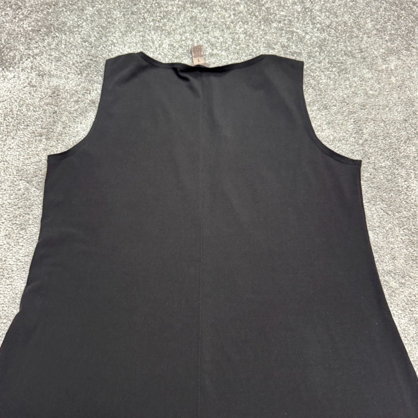 Vintage Chico's Easywear Midi A-Line Shift Dress Women 1 Black Sleeveless Stretch V-Neck Dress Size XS / US 0-2 / IT 36-38 - 4 Thumbnail