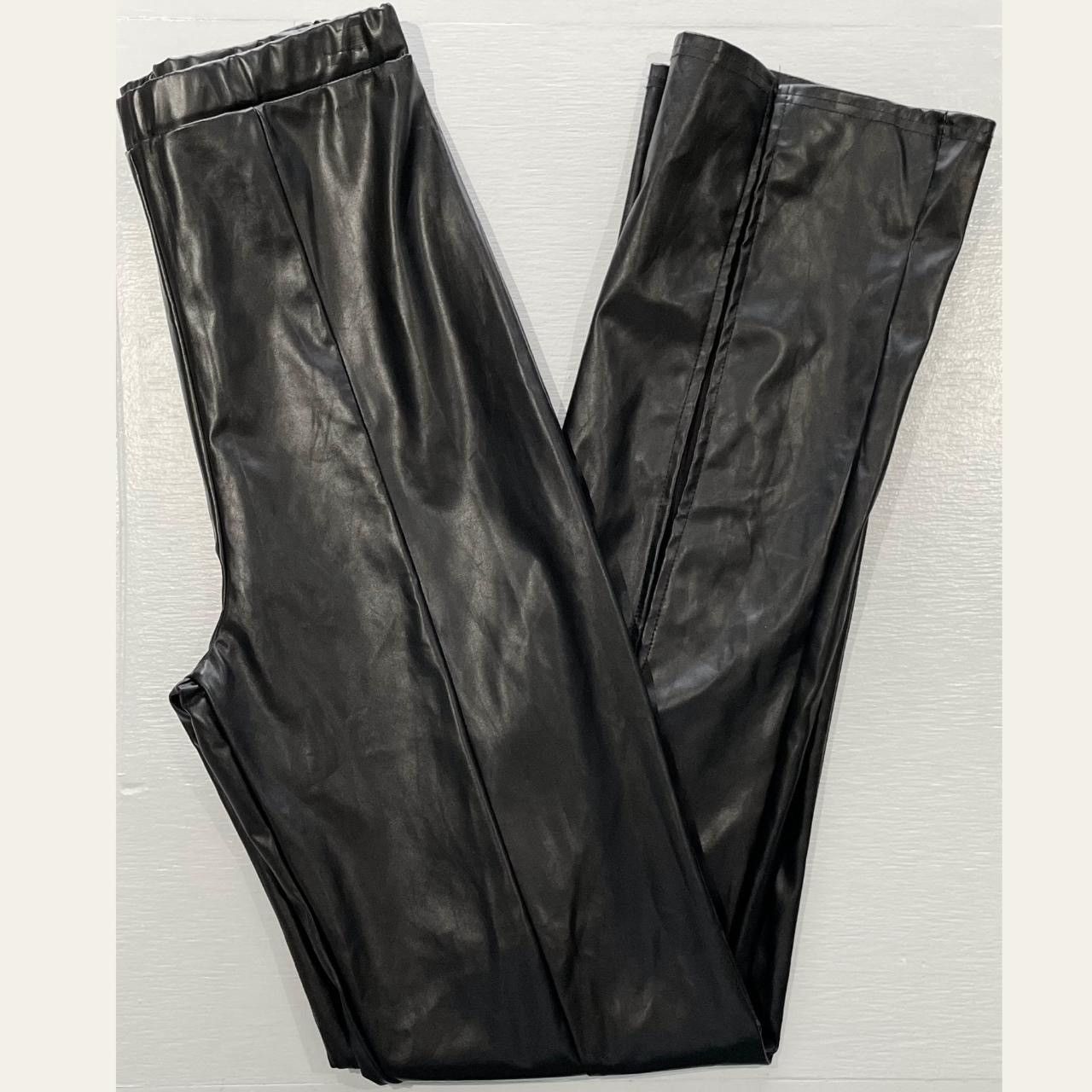 PrettyLittleThing PrettyLittleThing Faux Leather Front Split High Rise Pants Size 28" / US 6 / IT 42 - 6 Thumbnail