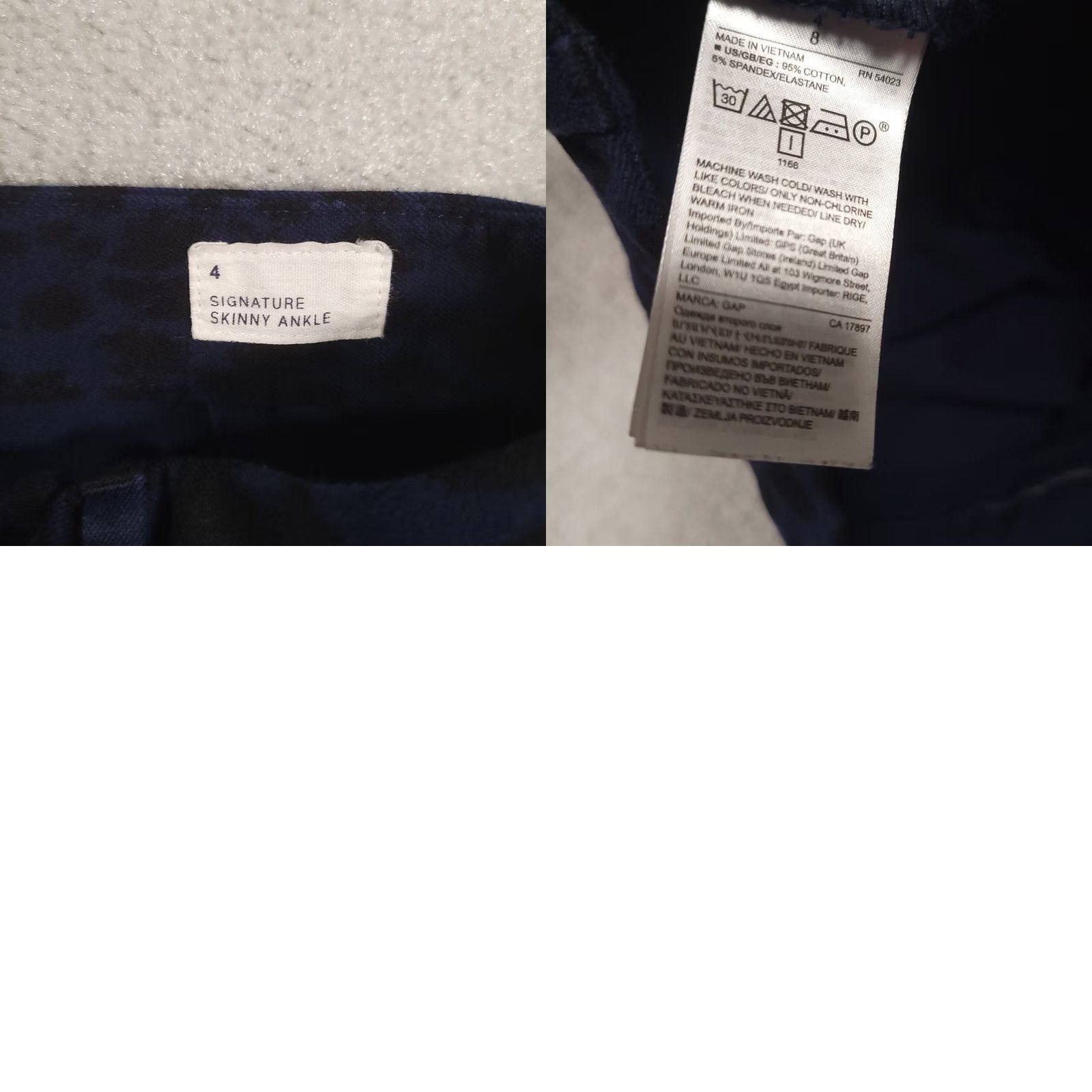 Gap Gap Signature Ankle Skinny Pants Women’s 4 Blue Leopard Print Khakis Streetwear Everyday Wear Size 27" / US 4 / IT 40 - 9 Thumbnail