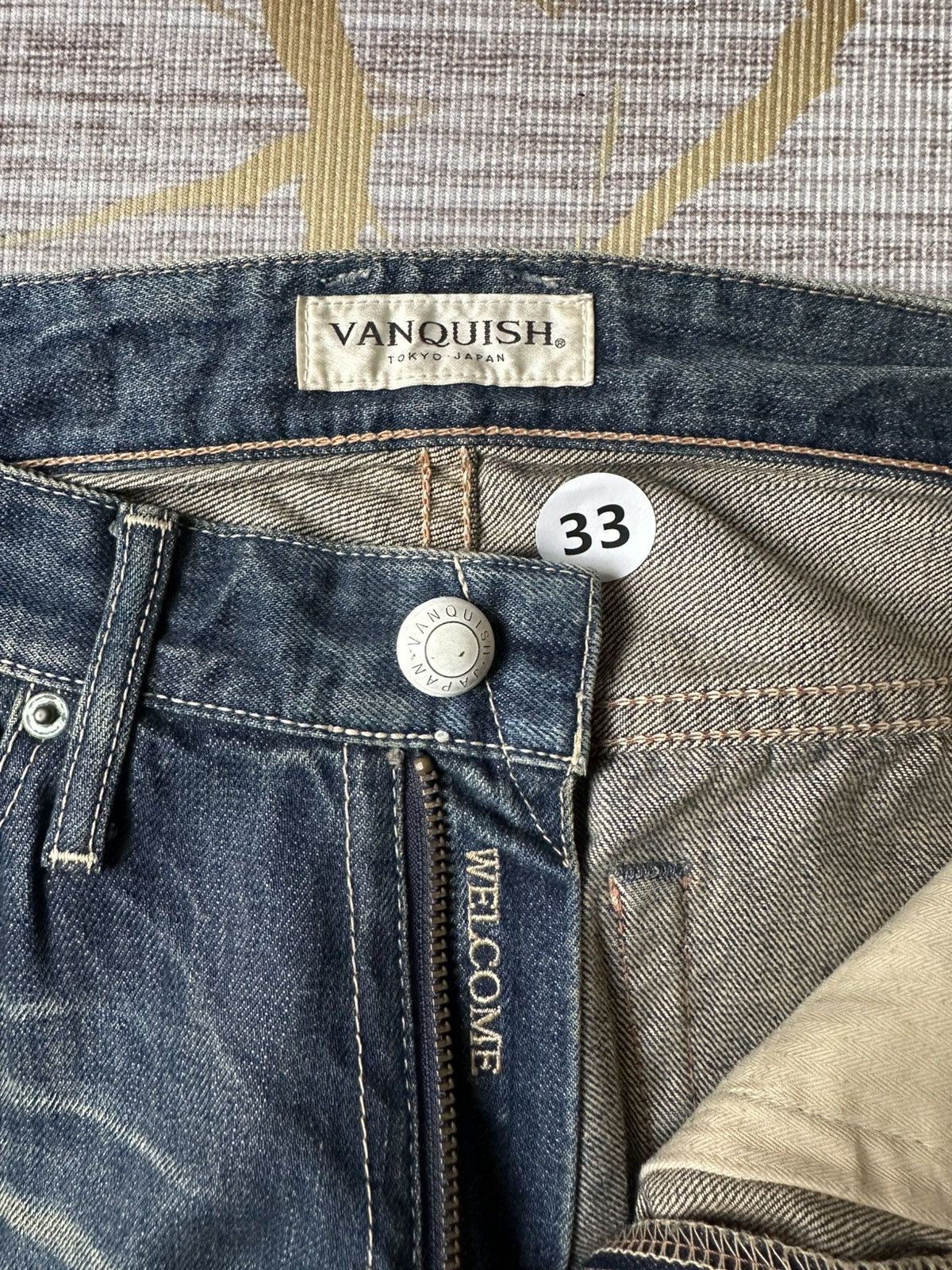 Vanquish Vanquish Tokyo Japan Blue Faded Denim Design Claw Marks Size US 33 - 21 Thumbnail