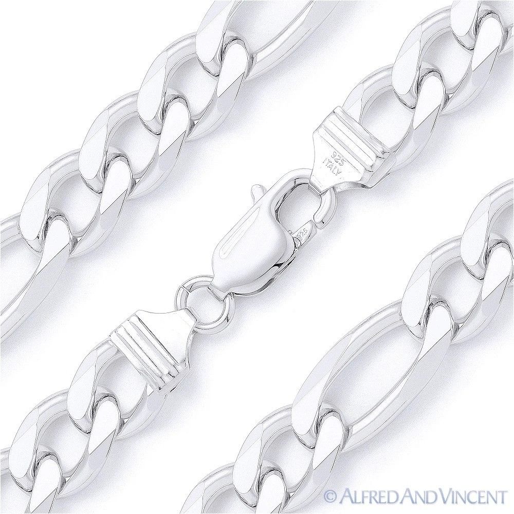 Other 11mm Figaro / Figaroa Link Italian Chain Bracelet Size ONE SIZE - 1 Thumbnail