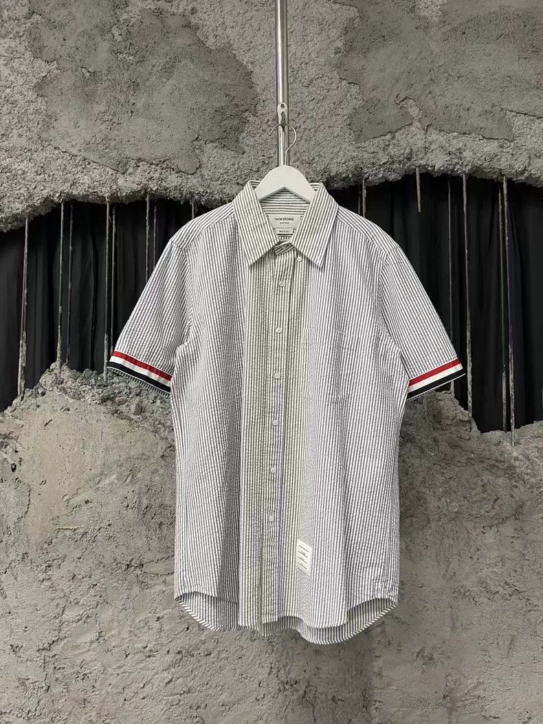 Thom Browne Thom Browne Short Sleeve Striped Shirt-dmc Size US M / EU 48-50 / 2 - 1 Thumbnail