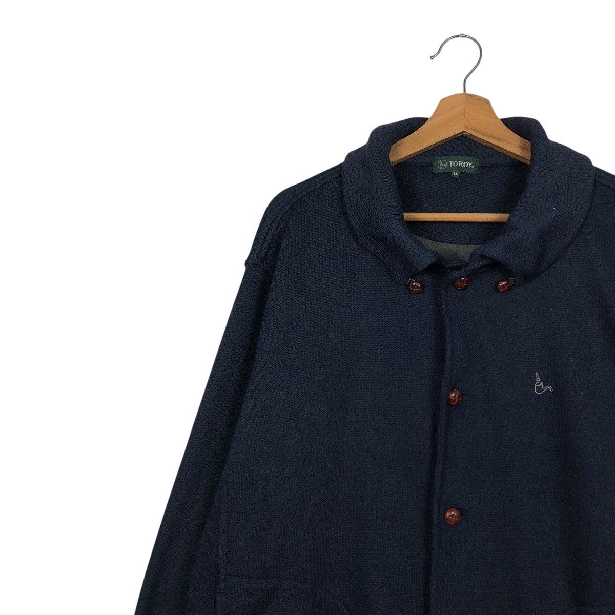 Japanese Brand Vintage TOROY Japan Knit Button Jacket Issey Miyake Size US L / EU 52-54 / 3 - 8 Thumbnail