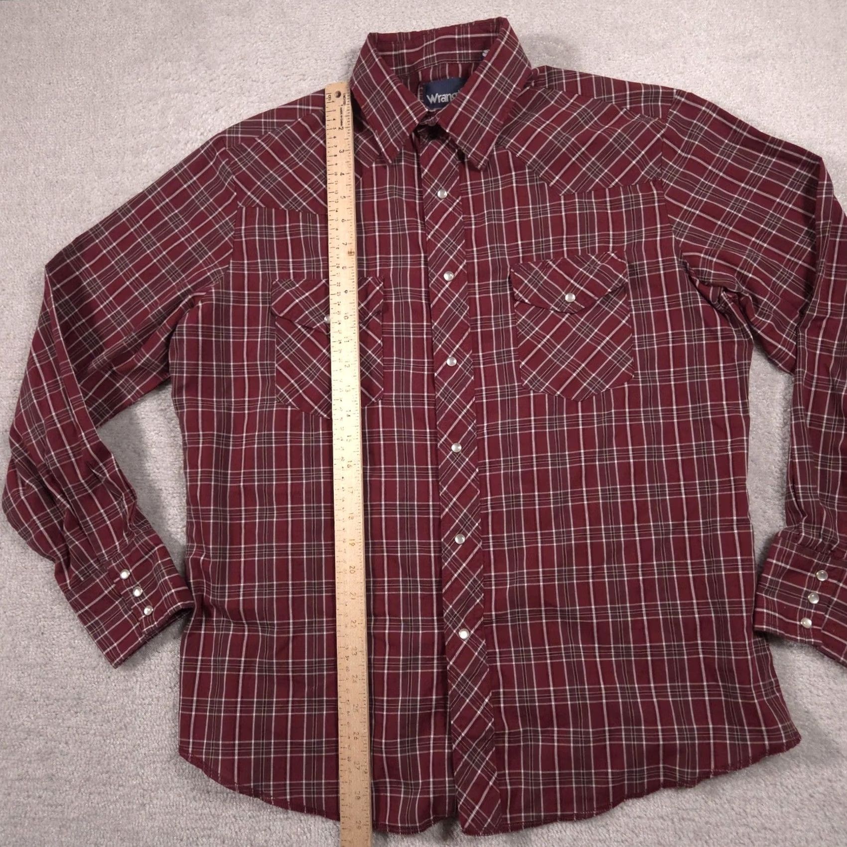 Wrangler VINTAGE Wrangler Shirt Mens L Red Plaid Western Pearl Snap Long Sleeve Cowboy Mens Size US L / EU 52-54 / 3 - 6 Thumbnail