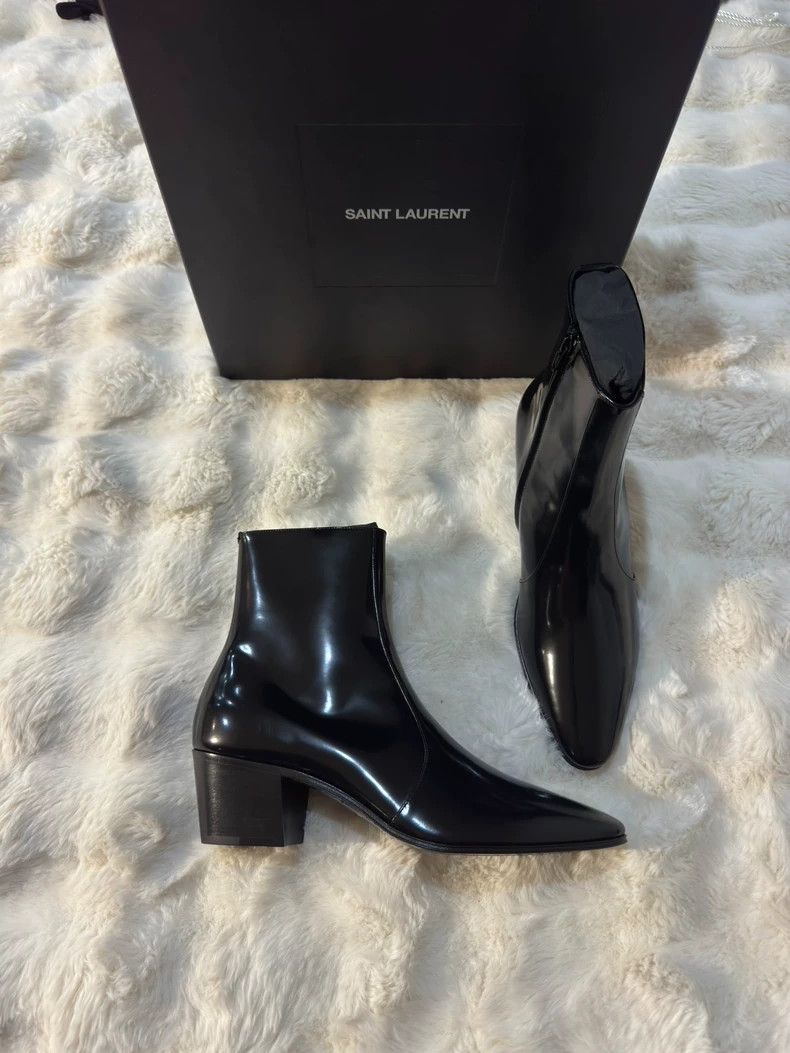 Saint Laurent Paris Saint Laurent Paris Glossy leather boots Size US 10 / IT 40 - 1 Thumbnail