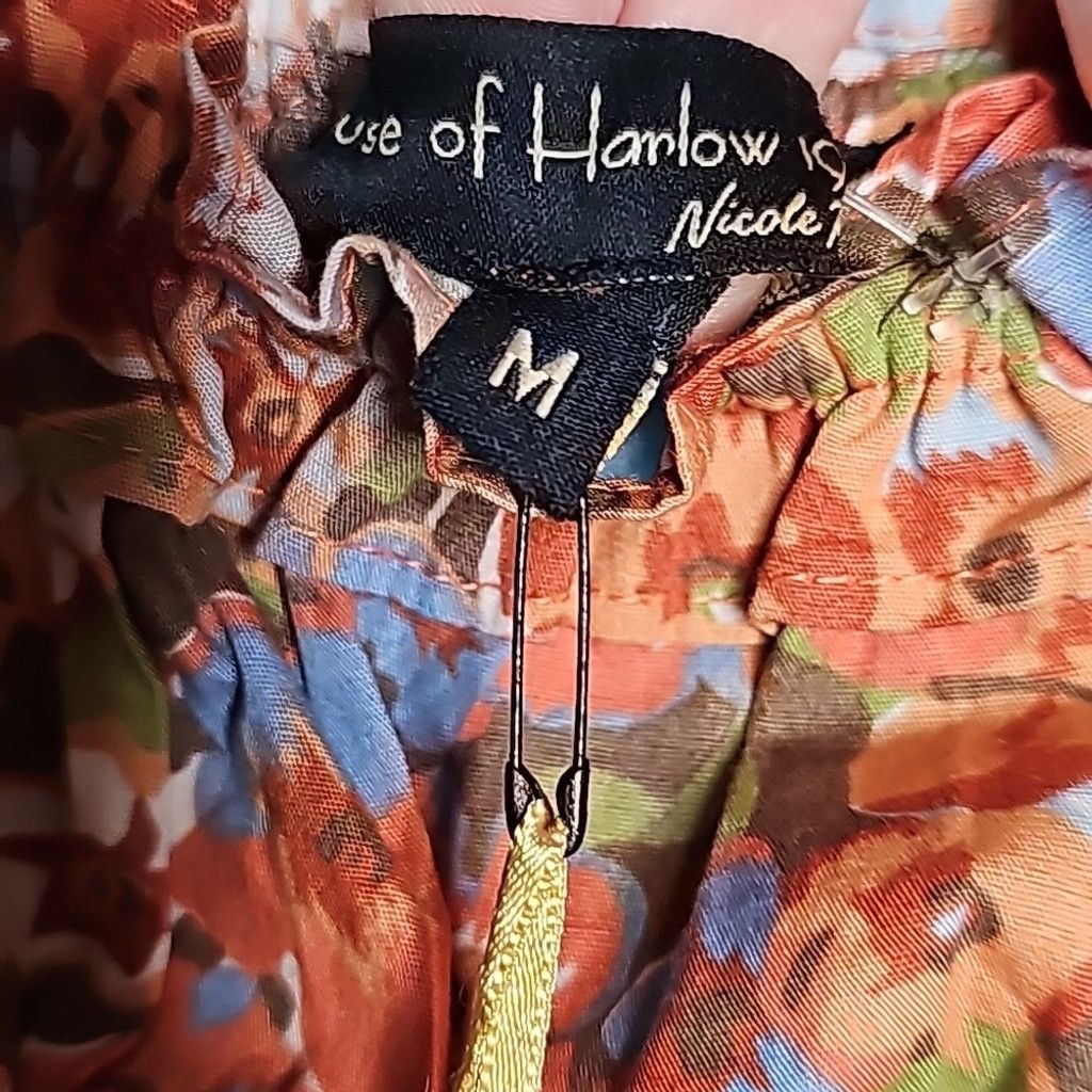 House of Harlow NWT House of Harlow 1960 floral smocked orange top sz M Size M / US 6-8 / IT 42-44 - 7 Thumbnail