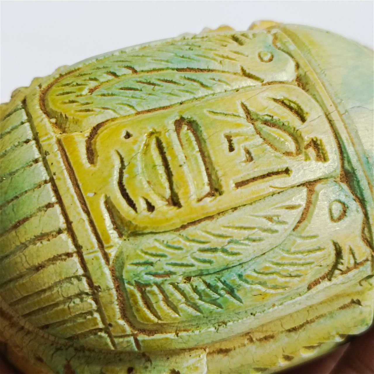 Handmade Hand-carved Egyptian Scarab – Vintage Stone Art, Size ONE SIZE - 4 Thumbnail