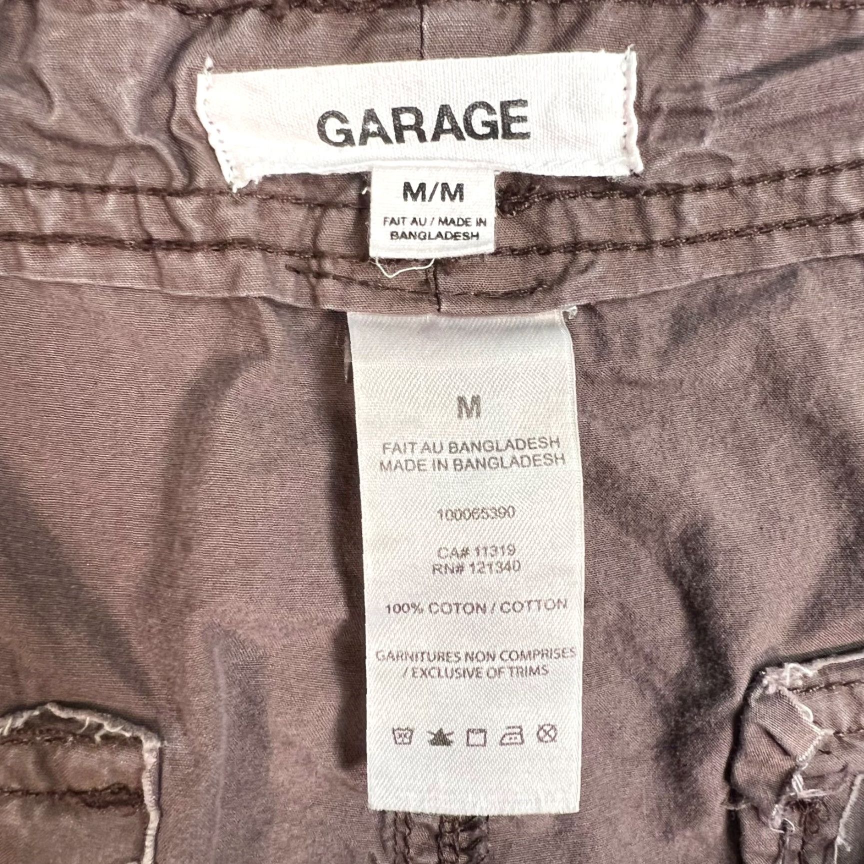 Garage GARAGE Womens Cargo Pants Medium Brown Drawstring Hem Cotton Straight Leg 90s Size 32" / US 10 / IT 46 - 3 Thumbnail