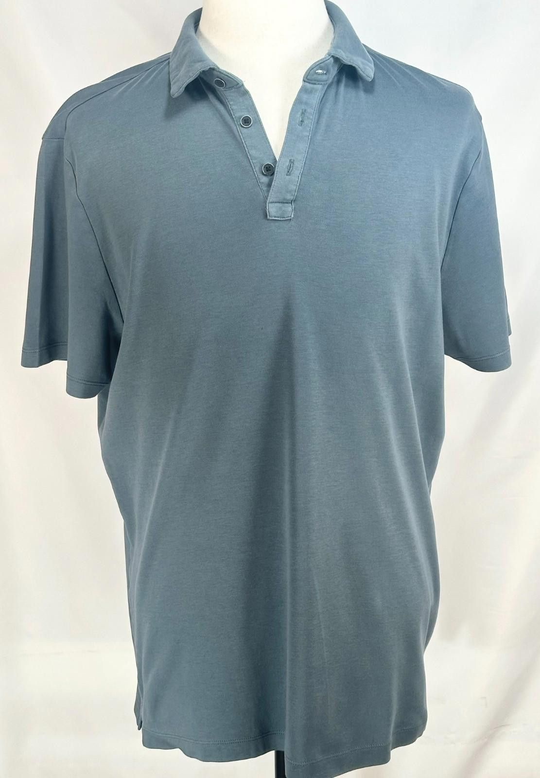 Banana Republic Banana Republic 1/4 Button Cotton Polo Shirt Blue/Green XL Size US XL / EU 56 / 4 - 1 Thumbnail
