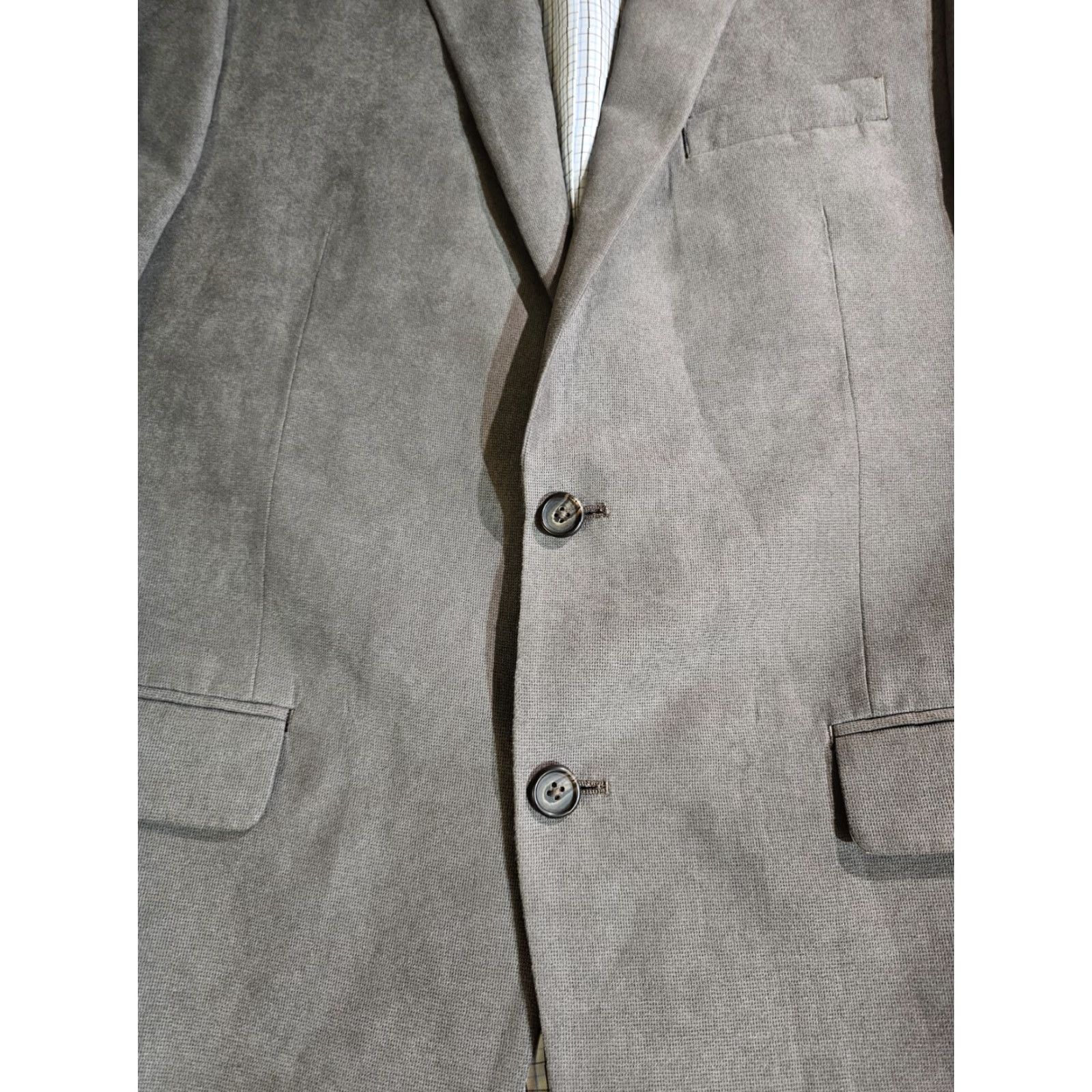 Ralph Lauren VINTAGE Lauren Ralph Lauren Classic 100% Polyester Stretch Suit Coat Sports Jacket Blazer 42 Long Grey Mens Size 42R - 5 Thumbnail