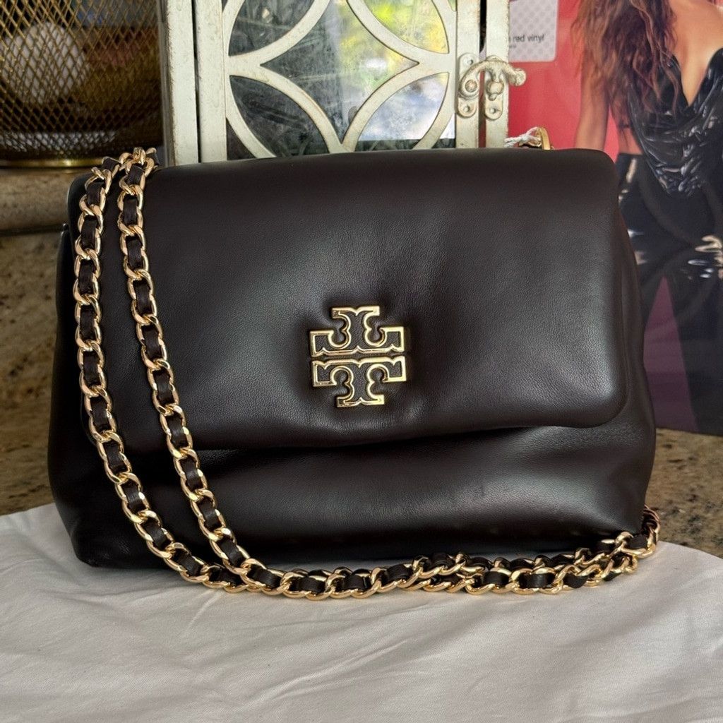 Tory Burch TORY BURCH BRITTEN LEATHER PUFFY ADJUSTABLE SHOULDER BAG Size ONE SIZE - 6 Thumbnail