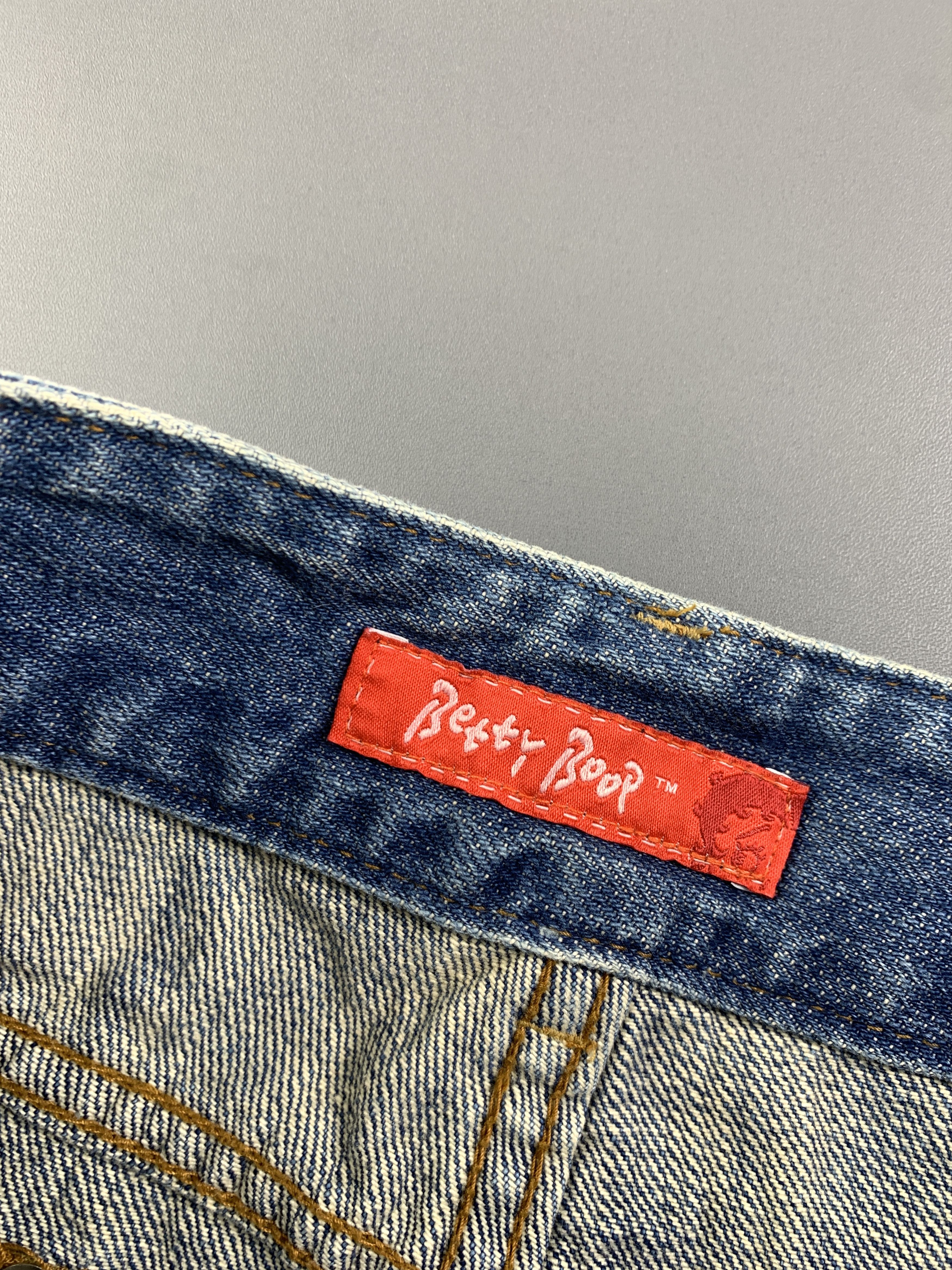 Cartoon Network 2000s Betty Boop Blue Cowboy Graphic Jeans Skirt (32) Size 32" / US 10 / IT 46 - 8 Thumbnail