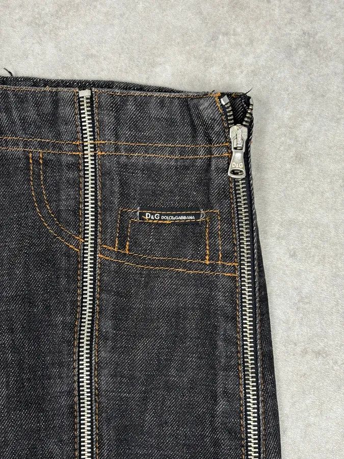Dolce & Gabbana SS2003 Dolce & Gabbana Navy Denim Multi-Zip Skirt Size 28" / US 6 / IT 42 - 7 Thumbnail
