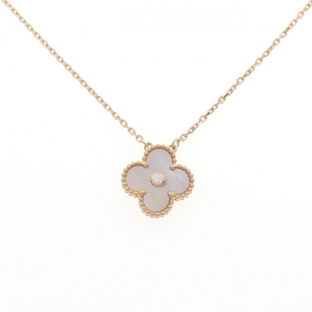 Van Cleef & Arpels Van Cleef & Arpels Van Cleef & Arpels Vintage Alhambra Pink Gold Mother of Pearl Diamond Necklace Precious Metal Necklace VCARPM0P00 DUTY FREE for USA Size ONE SIZE - 1 Thumbnail