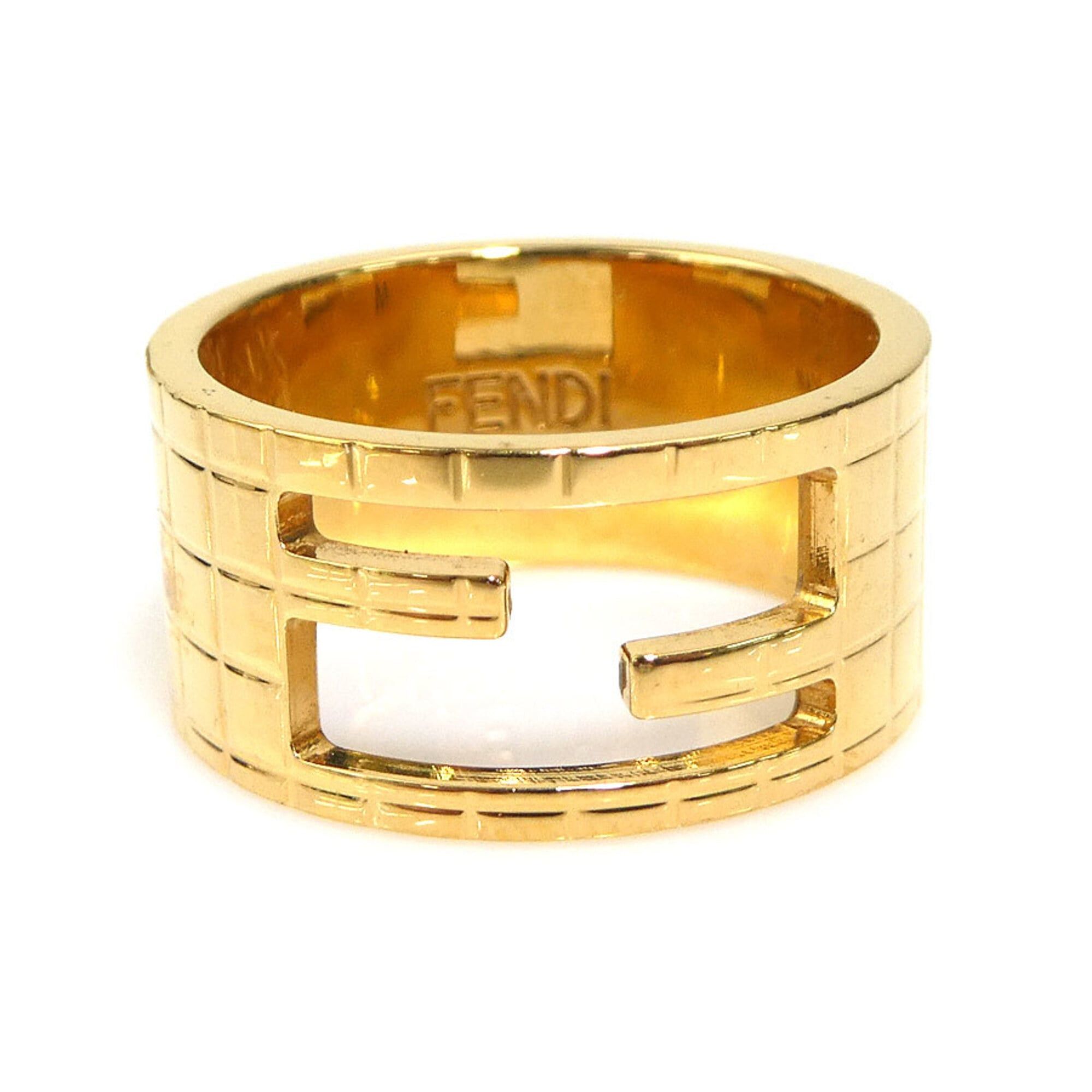 Fendi Fendi ring, metal, gold, for men and women, size 1, r11182 Size ONE SIZE - 1 Thumbnail