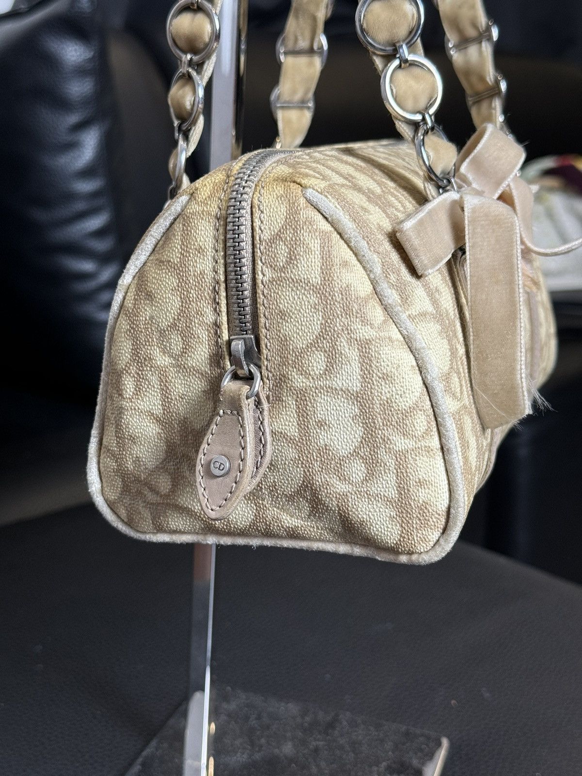 Dior Dior Brown Dior Oblique Romantique Canvas Handbag Beige Size ONE SIZE - 4 Thumbnail