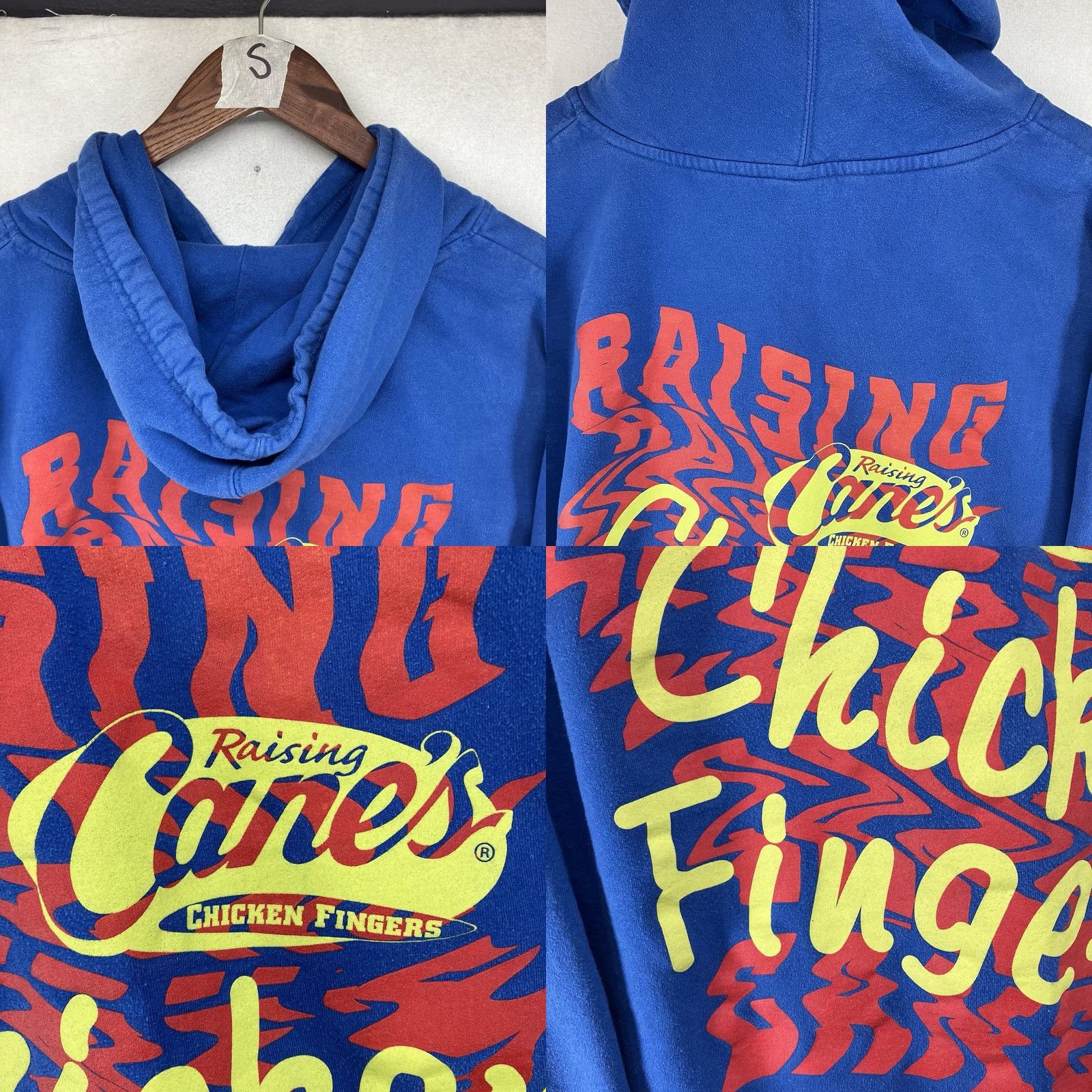 Vintage Raising Canes Mens Hoodie Sweatshirt 2XL Lounge Streetwear Blue Graphic Print Long Sleeve Pullover Funny Size US XXL / EU 58 / 5 - 10 Thumbnail