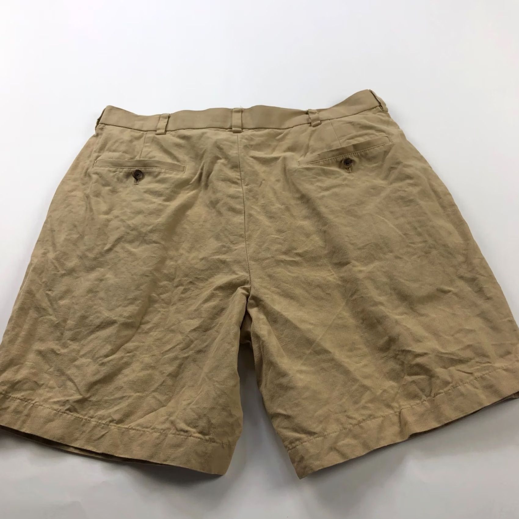 Brooks Brothers Brooks Brothers 37 (Fit 36In) Linen Cotton Pleated Chino 9" Shorts Beige Mens Regular 9" Inseam Pockets Belt Loops Front Pleated Read Size US 37 - 5 Thumbnail