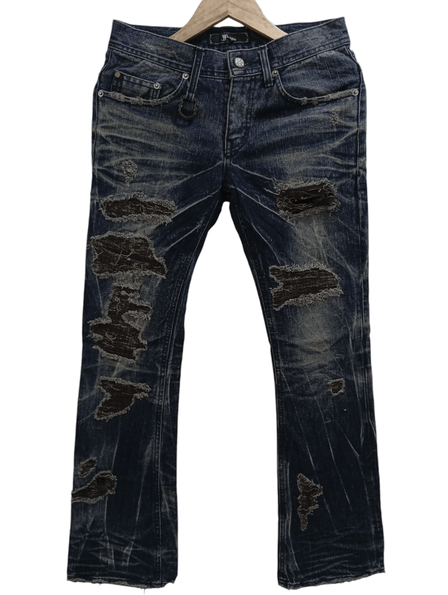Japanese Brand × Vintage 🔥🔥Midas Patchwork Distressed Jeans Denim Size US 30 / EU 46 - 2 Thumbnail