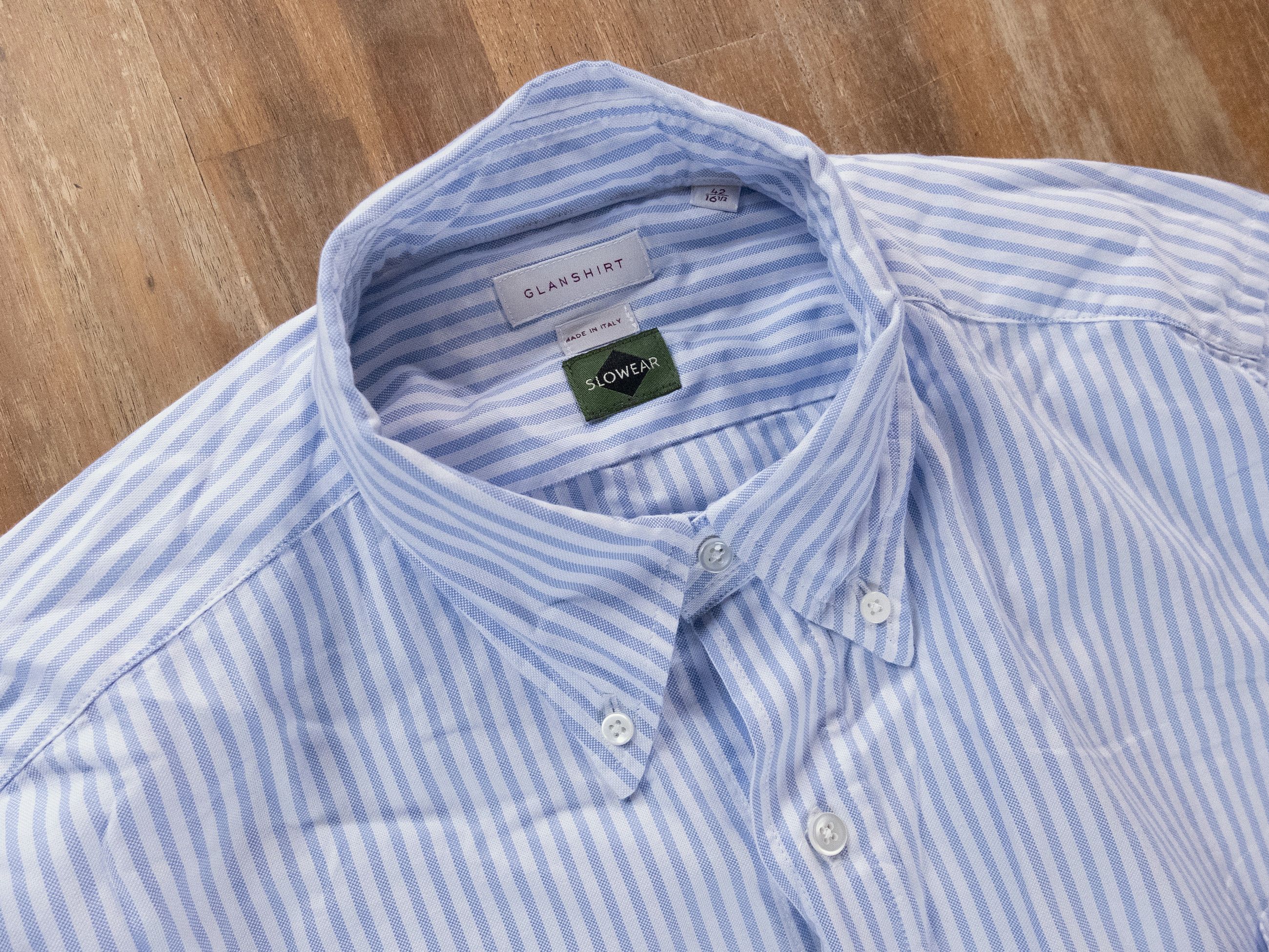 Slowear SLOWEAR Glanshirt blue white striped shirt Size 42 Size US L / EU 52-54 / 3 - 2 Thumbnail