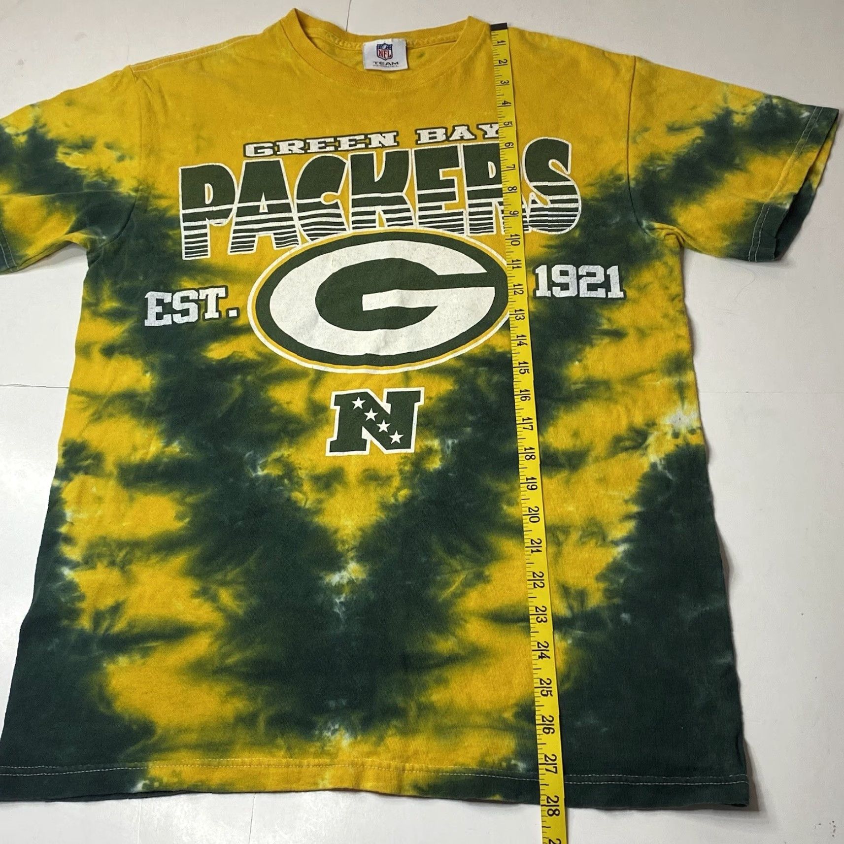NFL VINTAGE Green Bay Packers Shirt Adult Medium Tie Dye NFL Team Apparel Green 90s Logo Football Shirt Mens Womens Unisex Adults Size US M / EU 48-50 / 2 - 6 Thumbnail