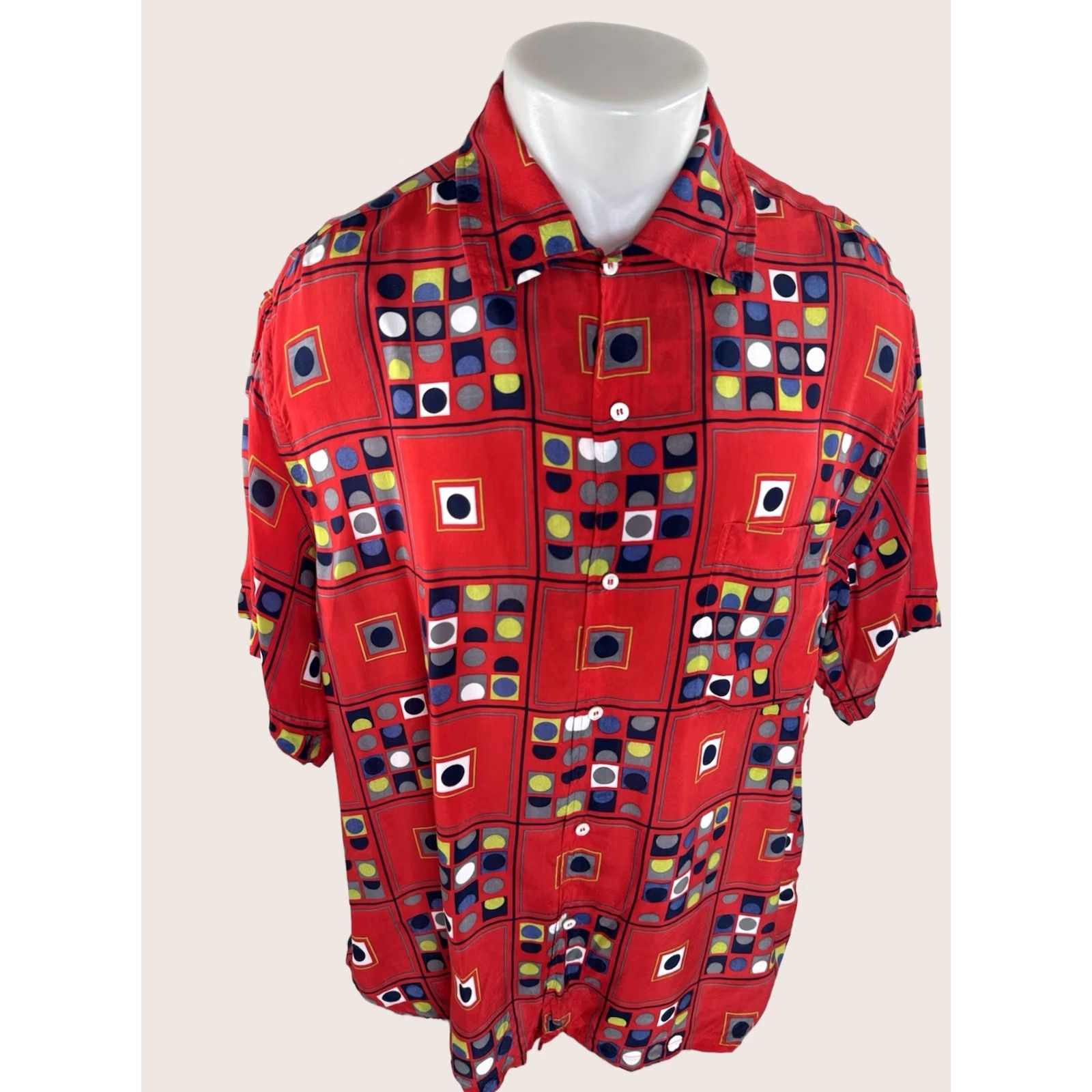 Brioni BRIONI Italy - Colorful Geometric Rayon Mens XL Shirt Size US XL / EU 56 / 4 - 1 Thumbnail