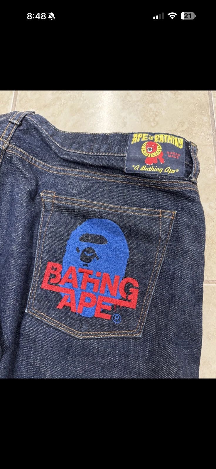 Bape denim pants sz xl