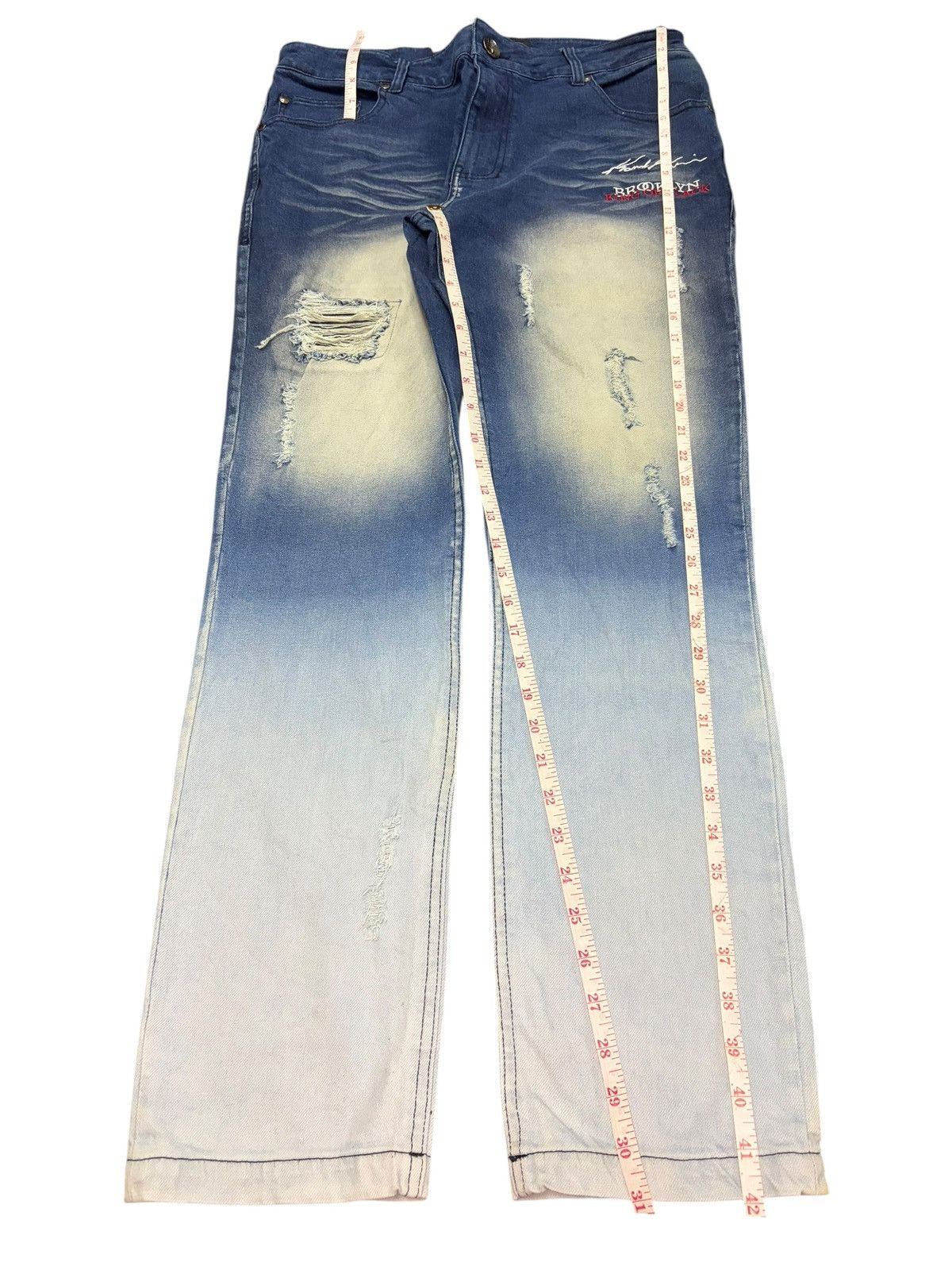 Karl Kani Vintage Karl Kani Bleached Wash Distressed Jeans Size US 33 - 7 Thumbnail