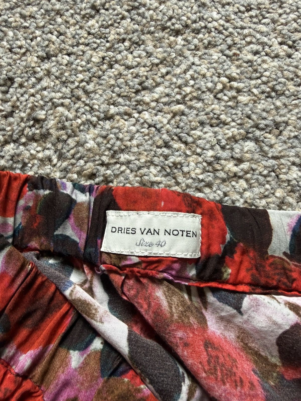 Dries Van Noten Dries Van Noten Floral Pants – Size 40 Red / Abstract Print Size US 30 / EU 46 - 3 Thumbnail