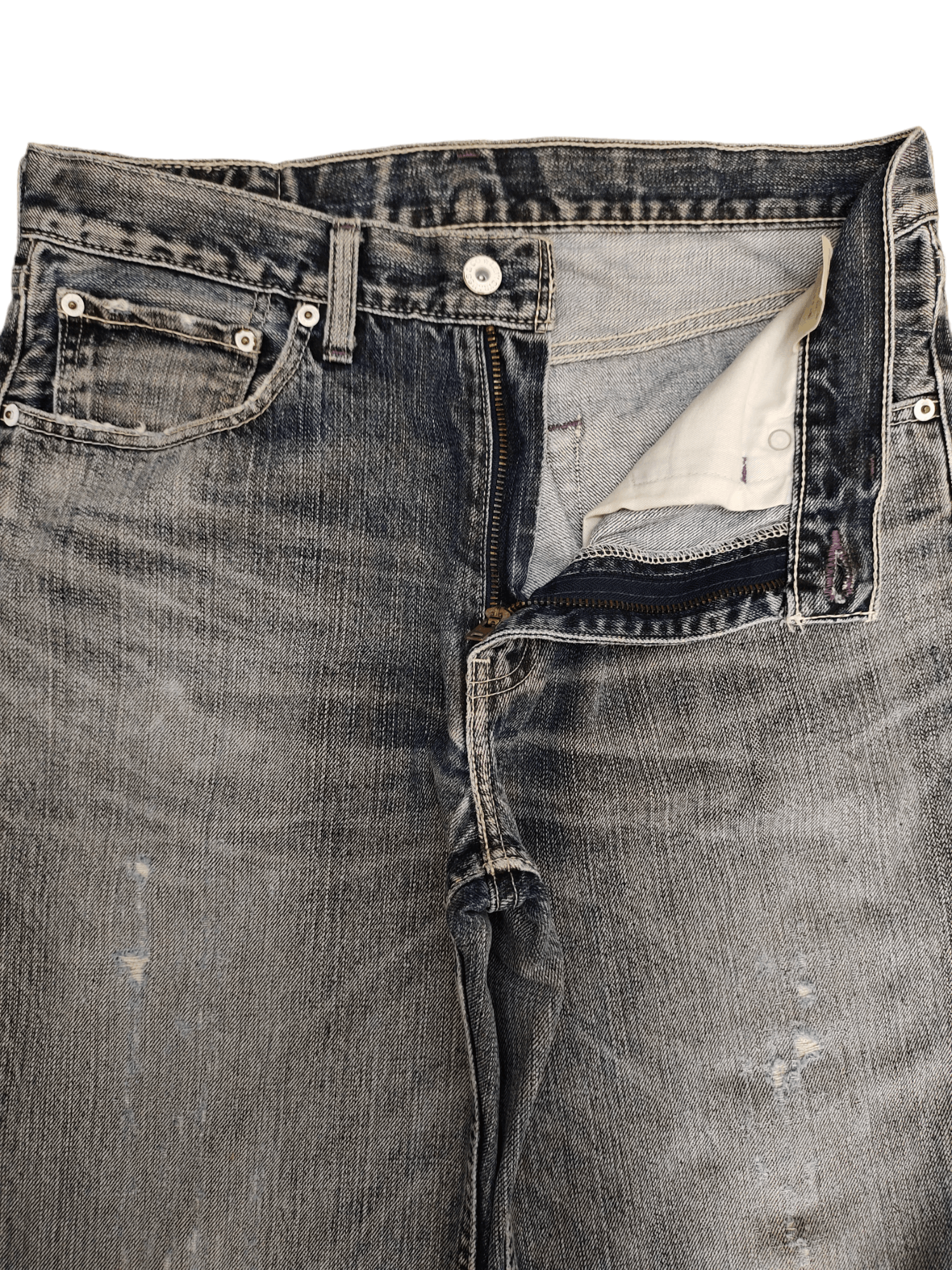 Levi's Vintage Levis Distress Faded Destroy Knee Denim Jeans Size US 32 / EU 48 - 11 Thumbnail